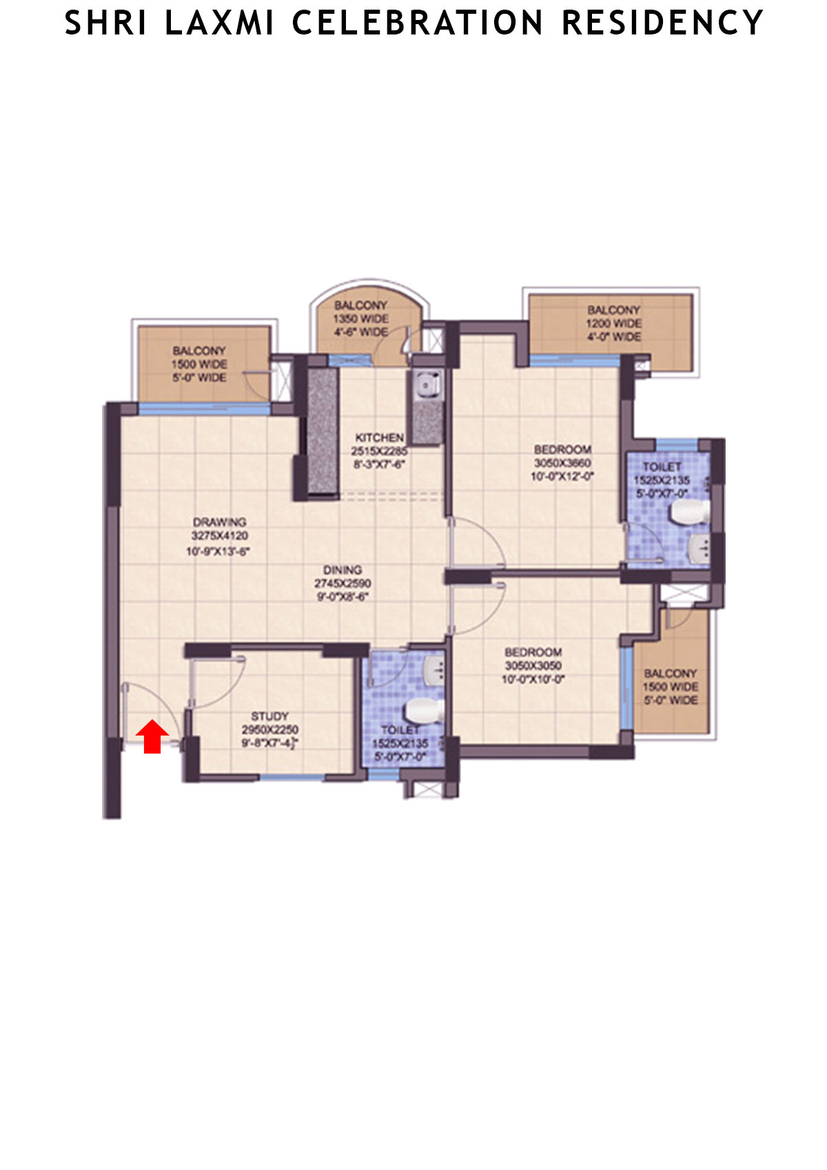 Shri Laxmi Celebration Residency Tower A Unit 7 Floor Plan