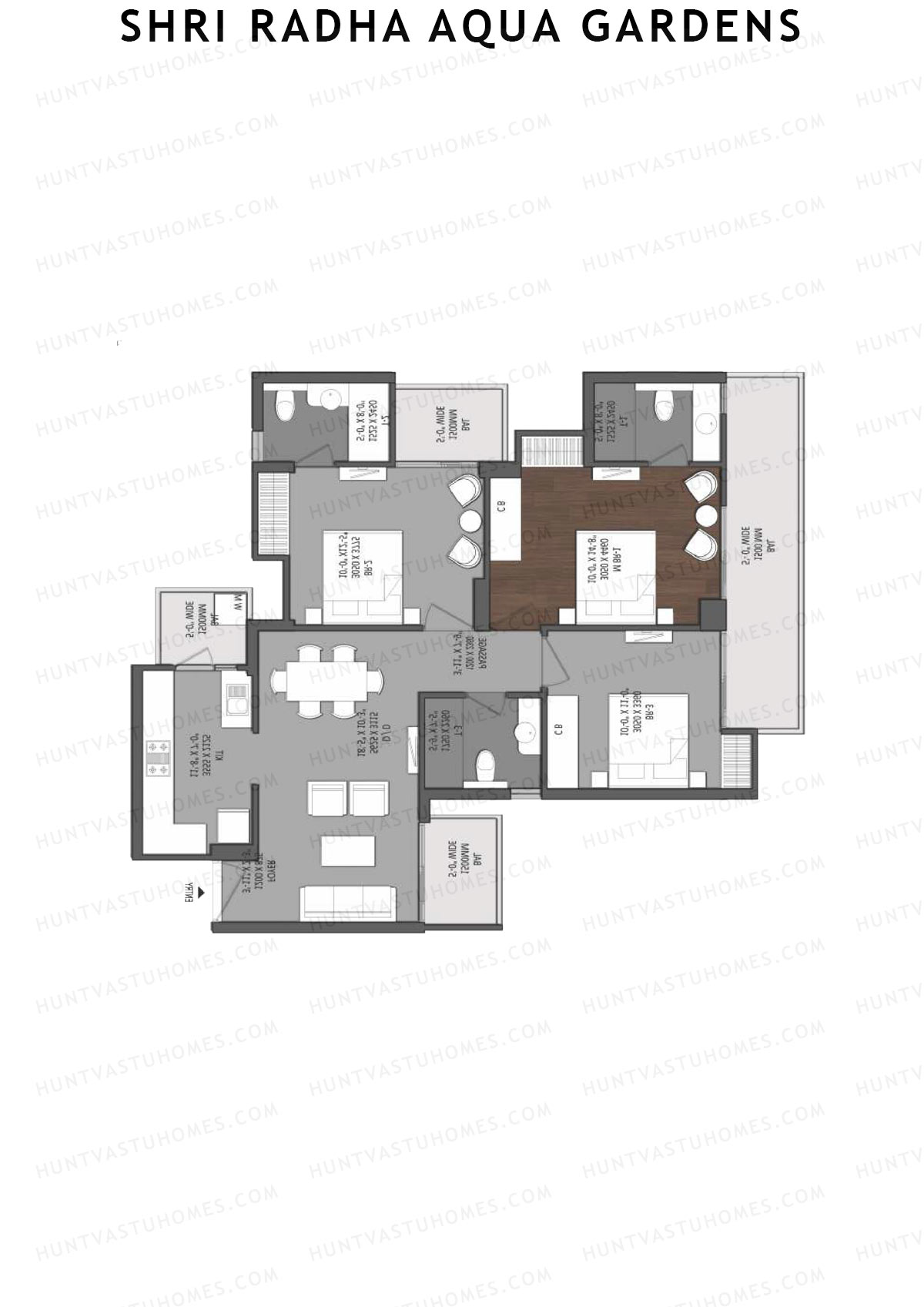 Shri Radha Aqua Gardens Cascade Unit 1 Floor Plan