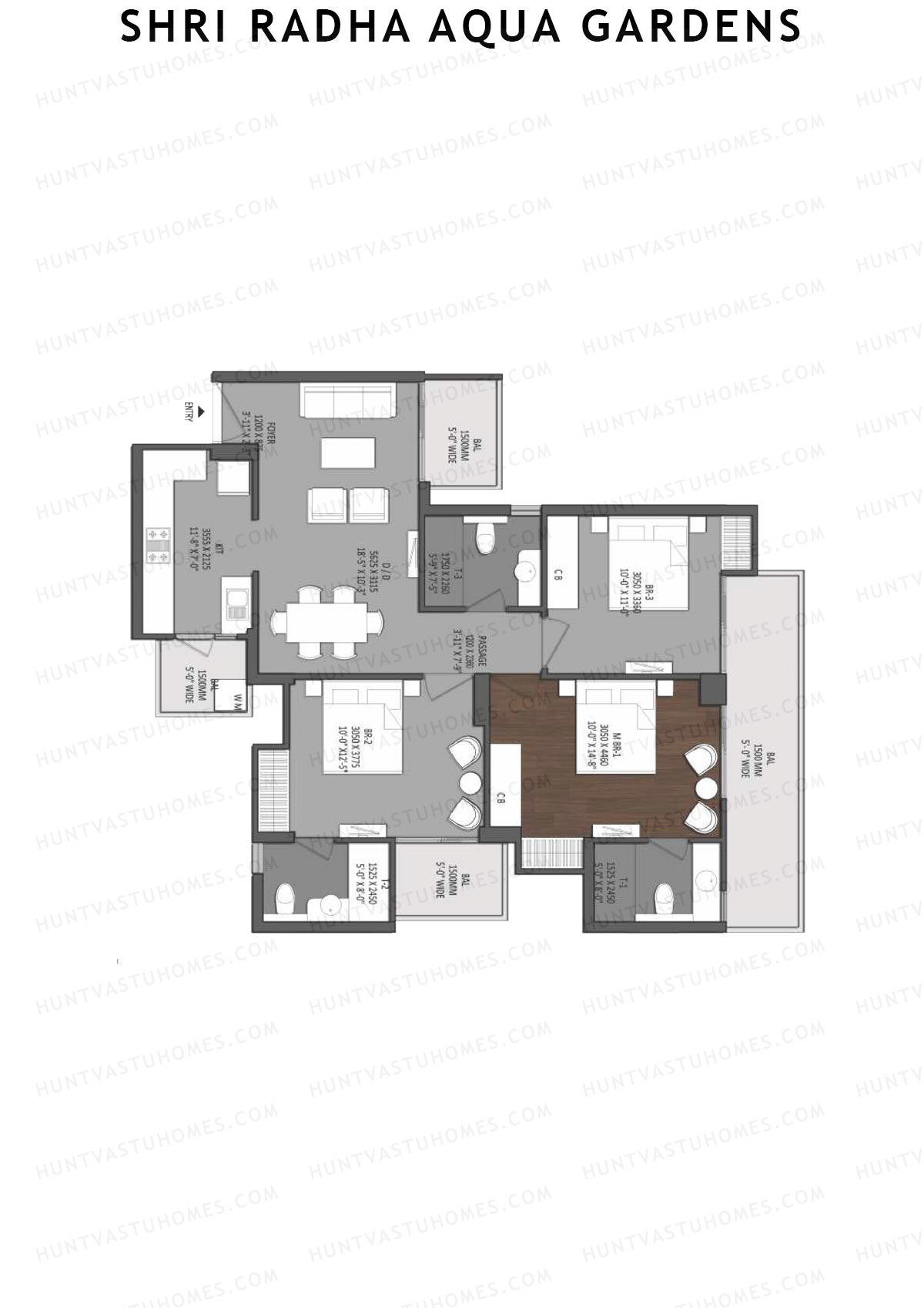 Shri Radha Aqua Gardens Cascade Unit 2 Floor Plan