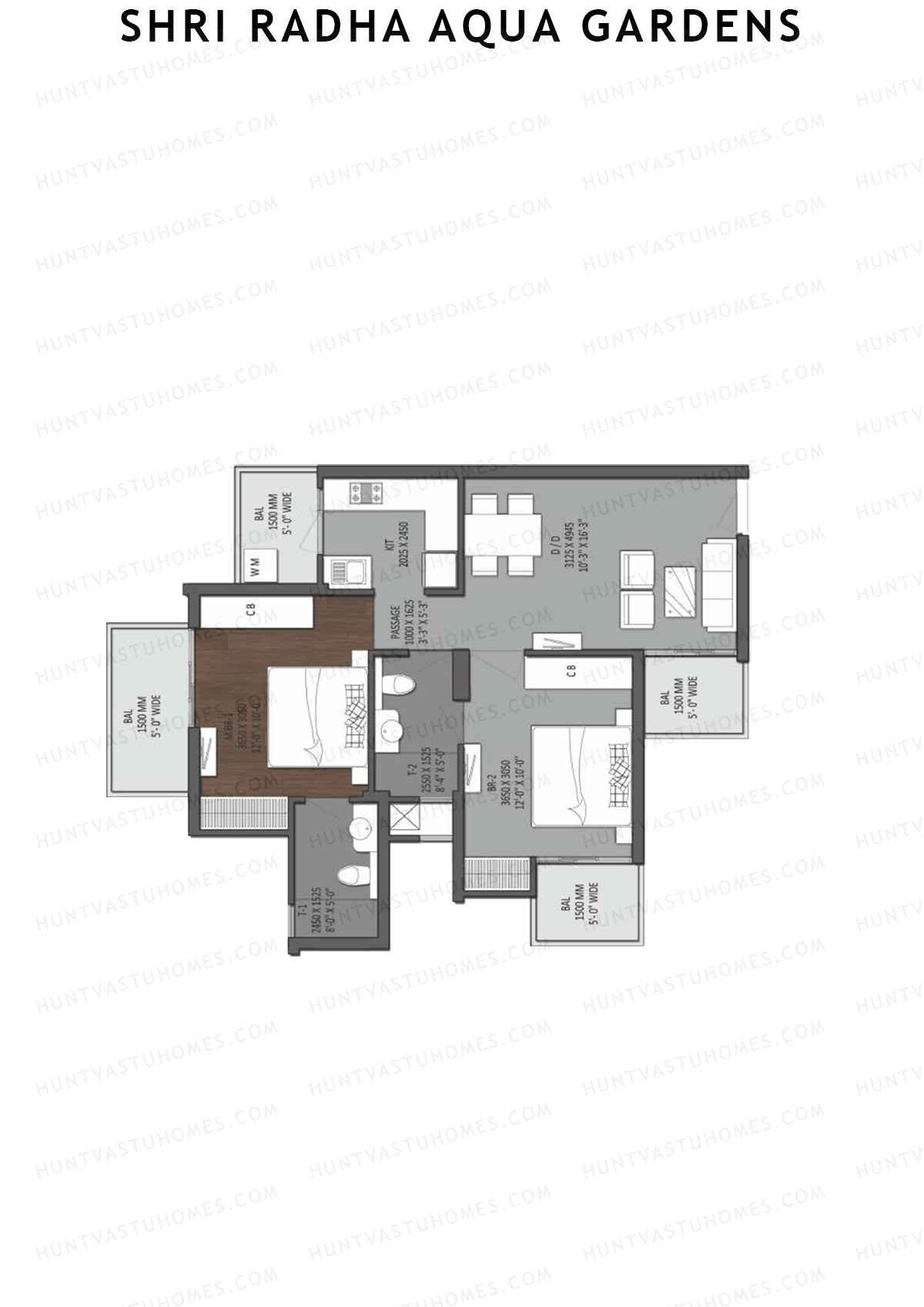 Shri Radha Aqua Gardens Cascade Unit 4 Floor Plan