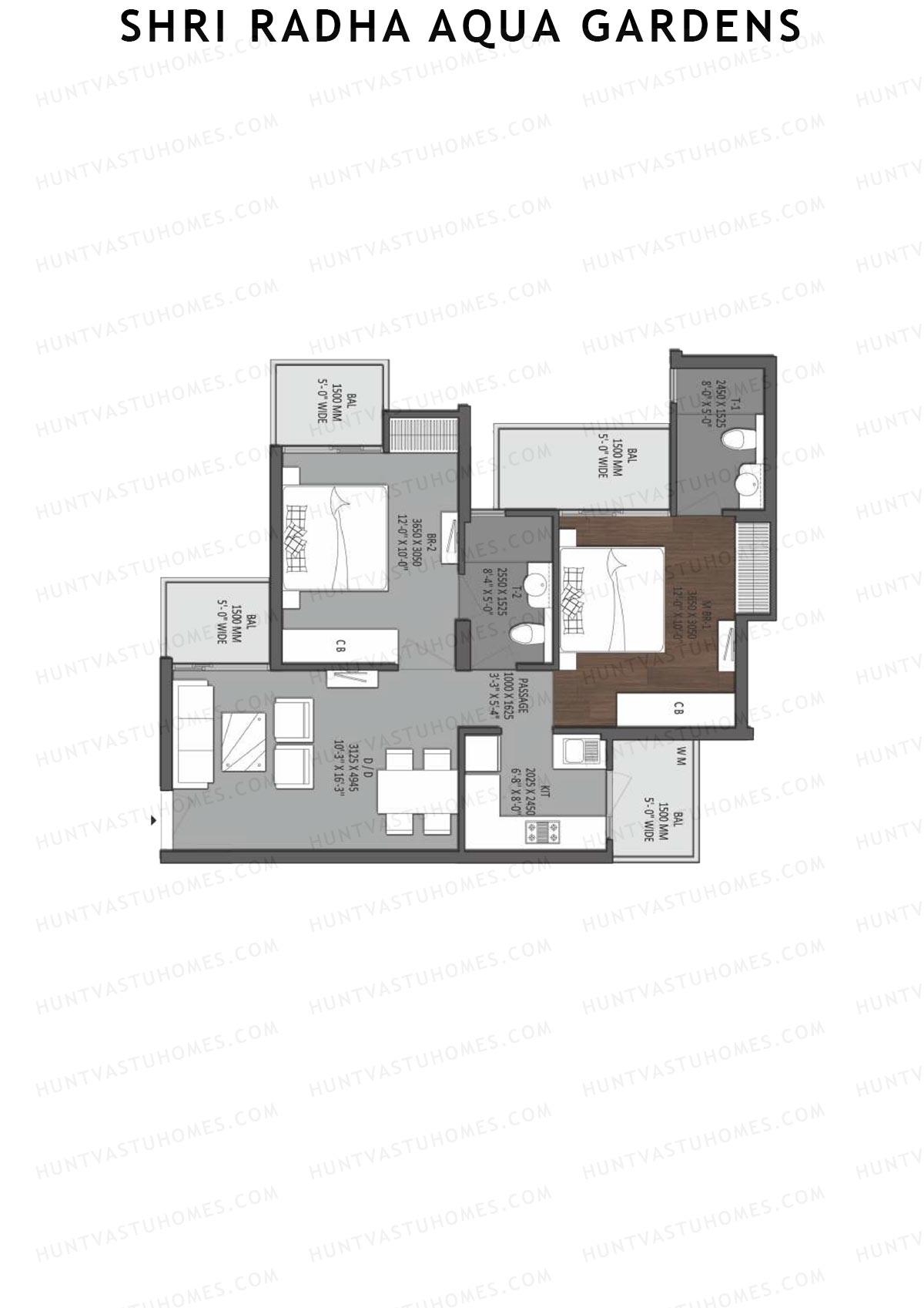 Shri Radha Aqua Gardens Cascade Unit 8 Floor Plan