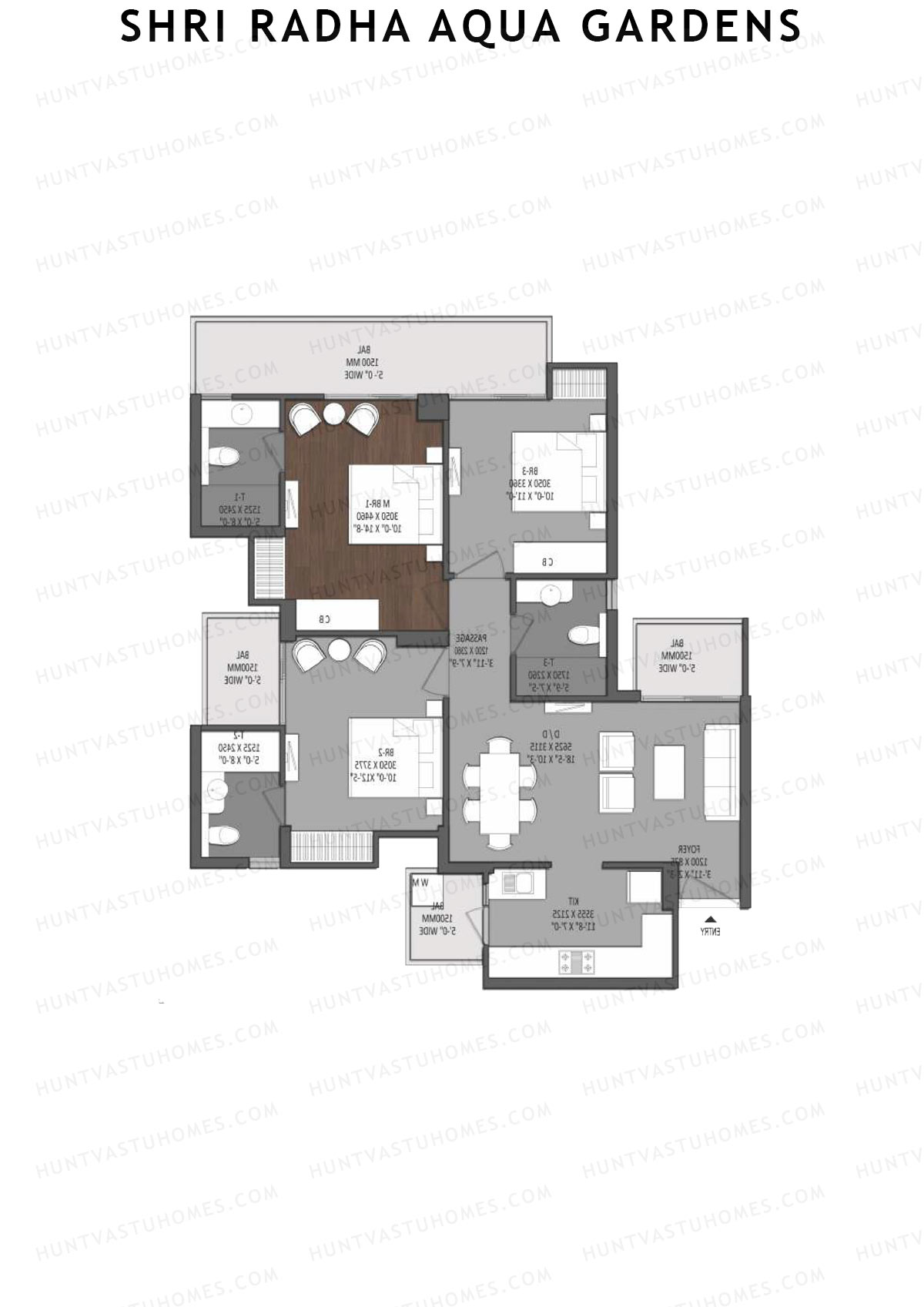 Shri Radha Aqua Gardens Lagoon Unit 1 Floor Plan