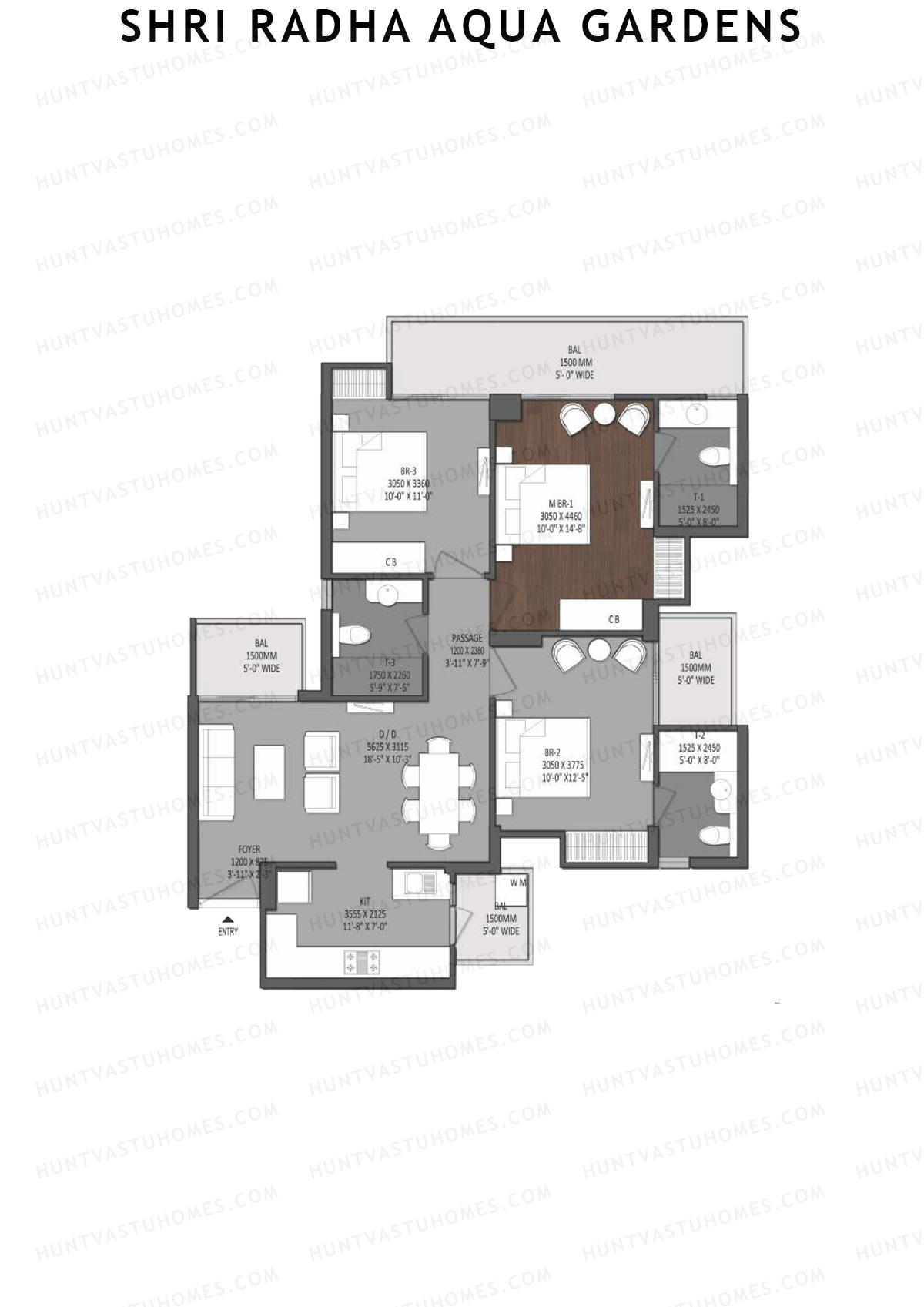 Shri Radha Aqua Gardens Lagoon Unit 2 Floor Plan