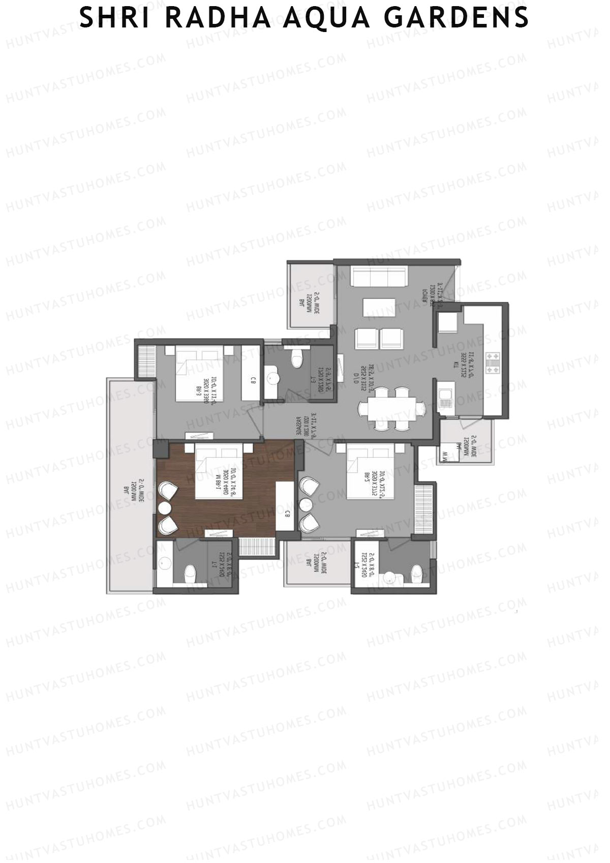 Shri Radha Aqua Gardens Lagoon Unit 7 Floor Plan