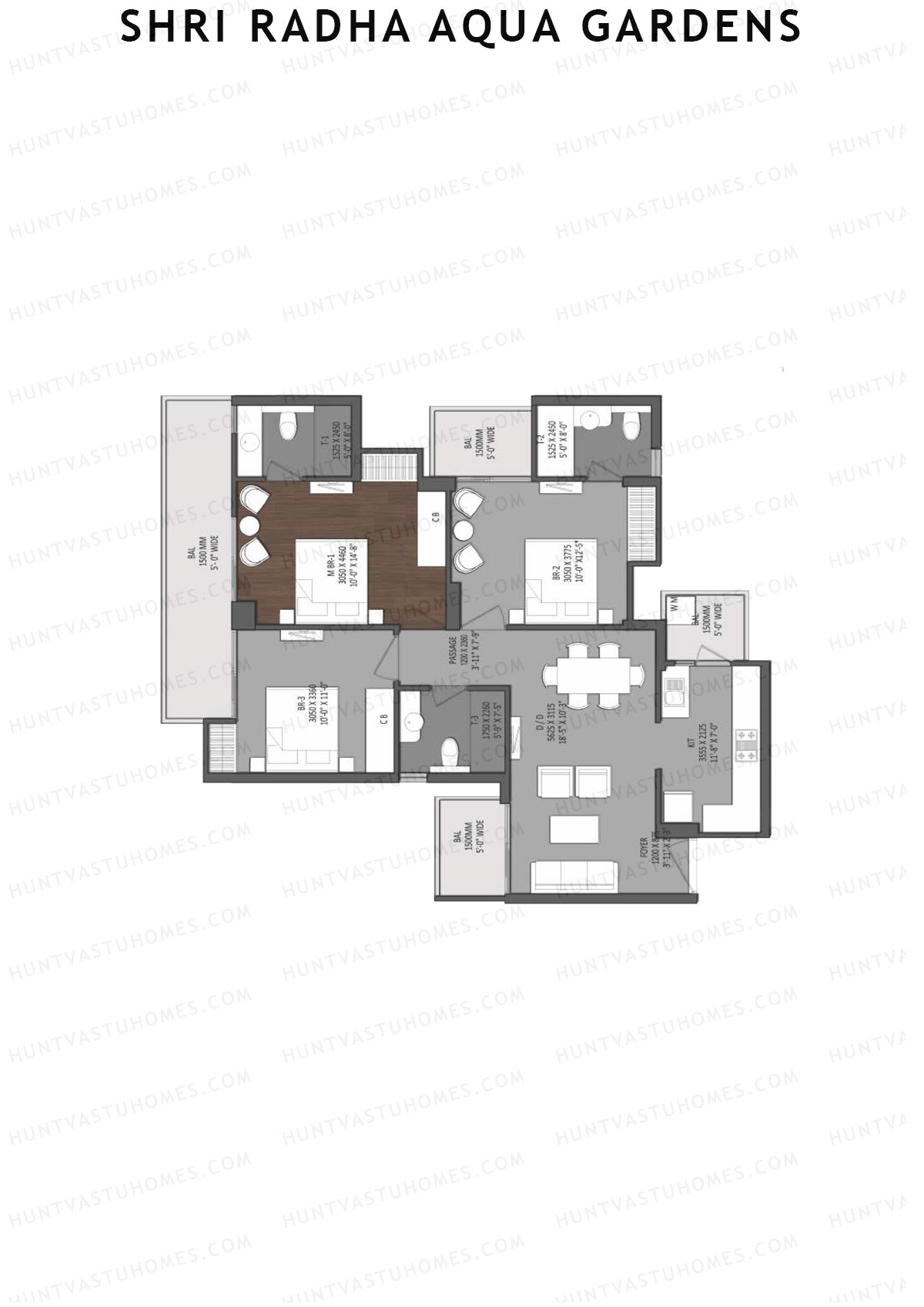 Shri Radha Aqua Gardens Lagoon Unit 8 Floor Plan