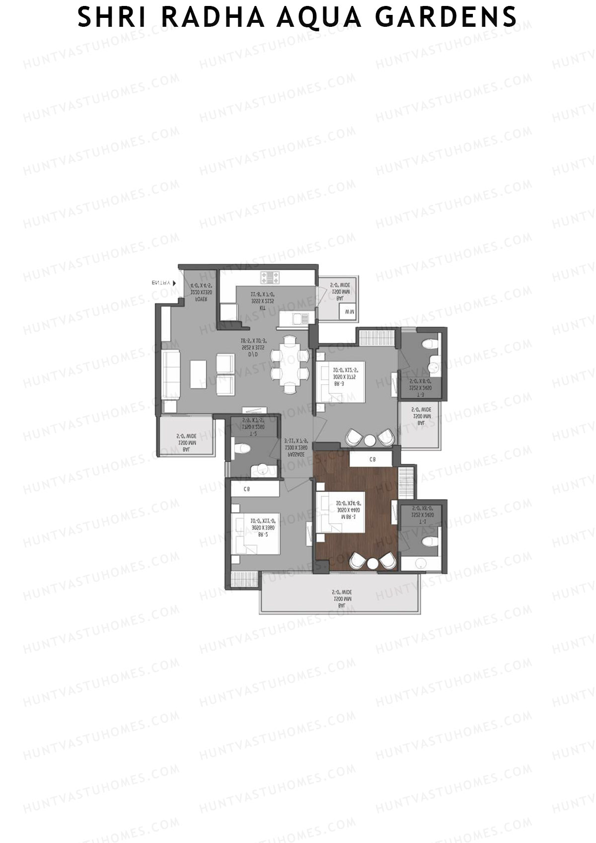 Shri Radha Aqua Gardens North Lake View Unit 1 Floor Plan