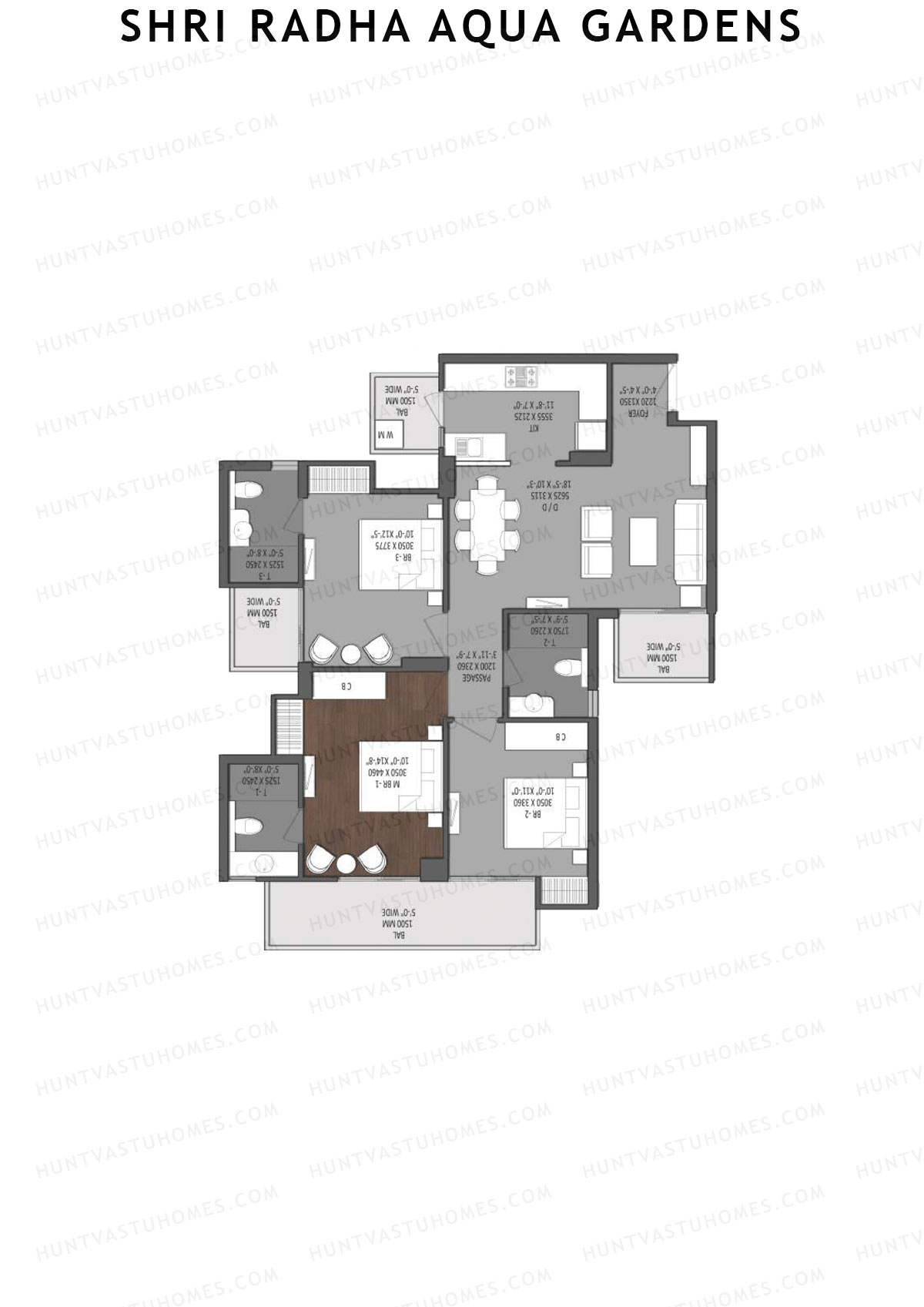 Shri Radha Aqua Gardens North Lake View Unit 2 Floor Plan