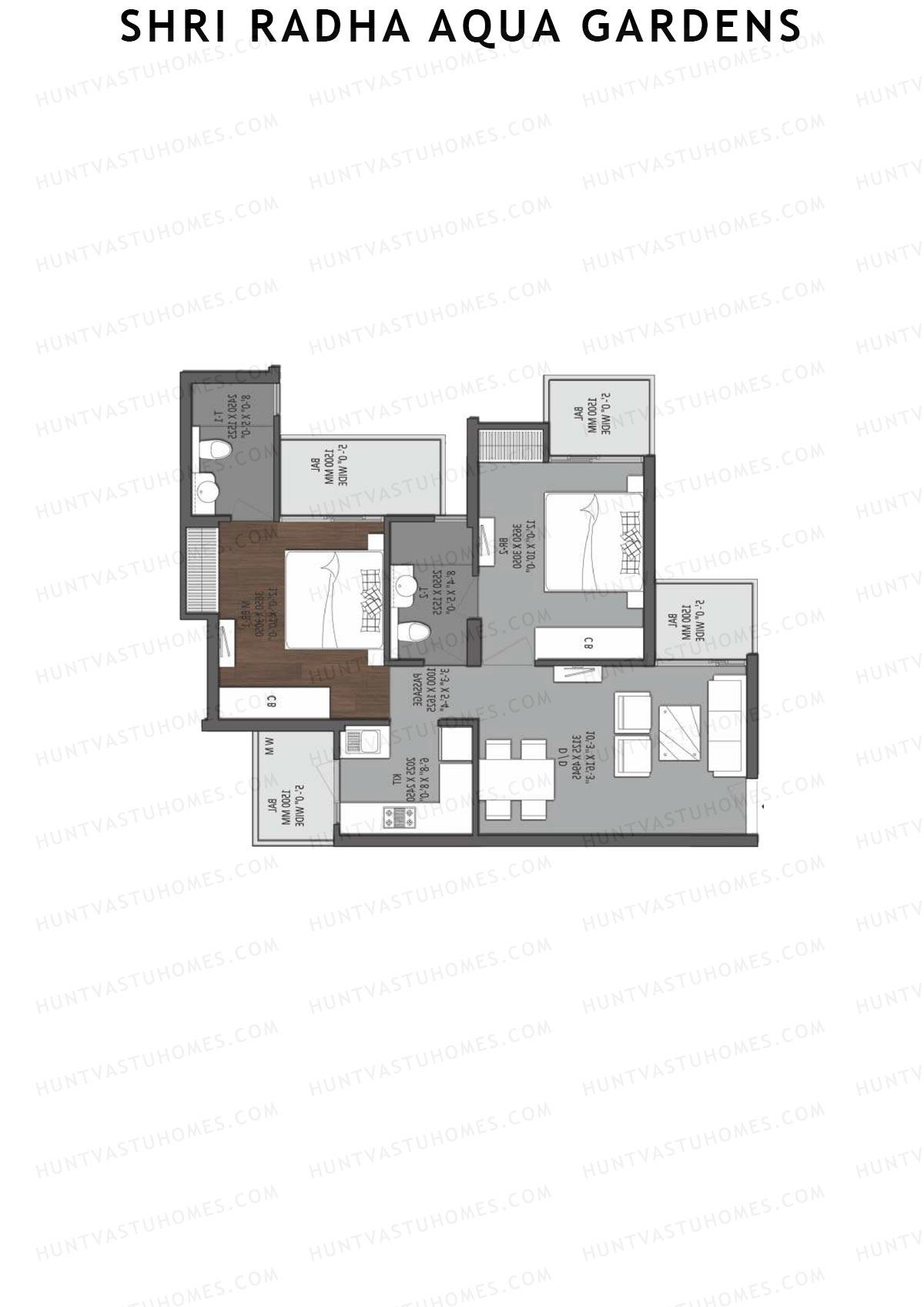 Shri Radha Aqua Gardens North Lake View Unit 4 Floor Plan