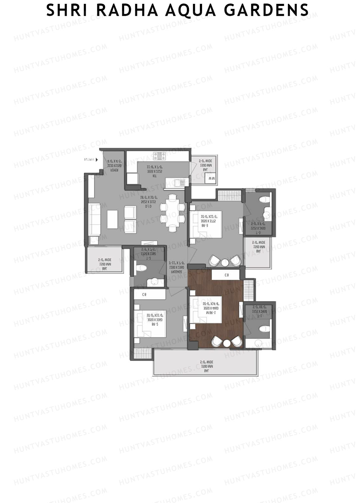 Shri Radha Aqua Gardens South Lake View Unit 1 Floor Plan