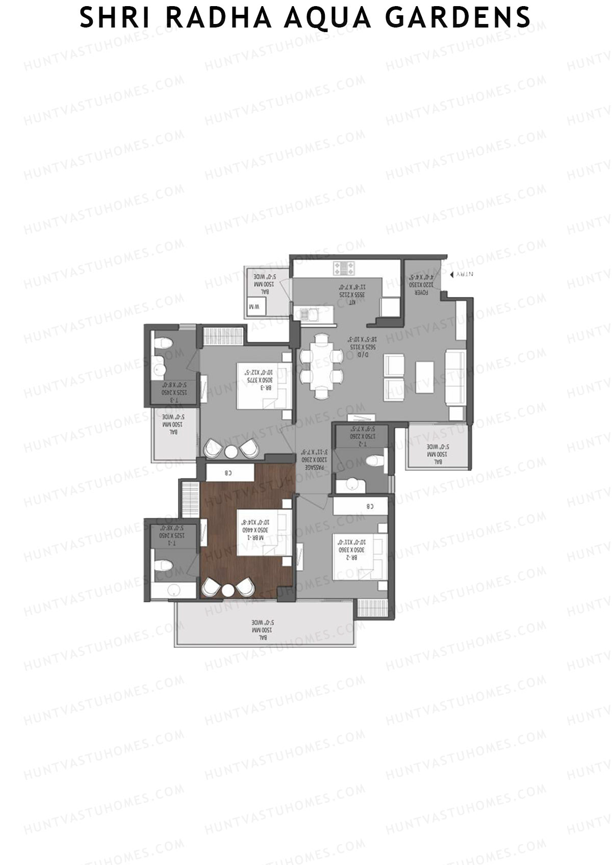Shri Radha Aqua Gardens South Lake View Unit 2 Floor Plan