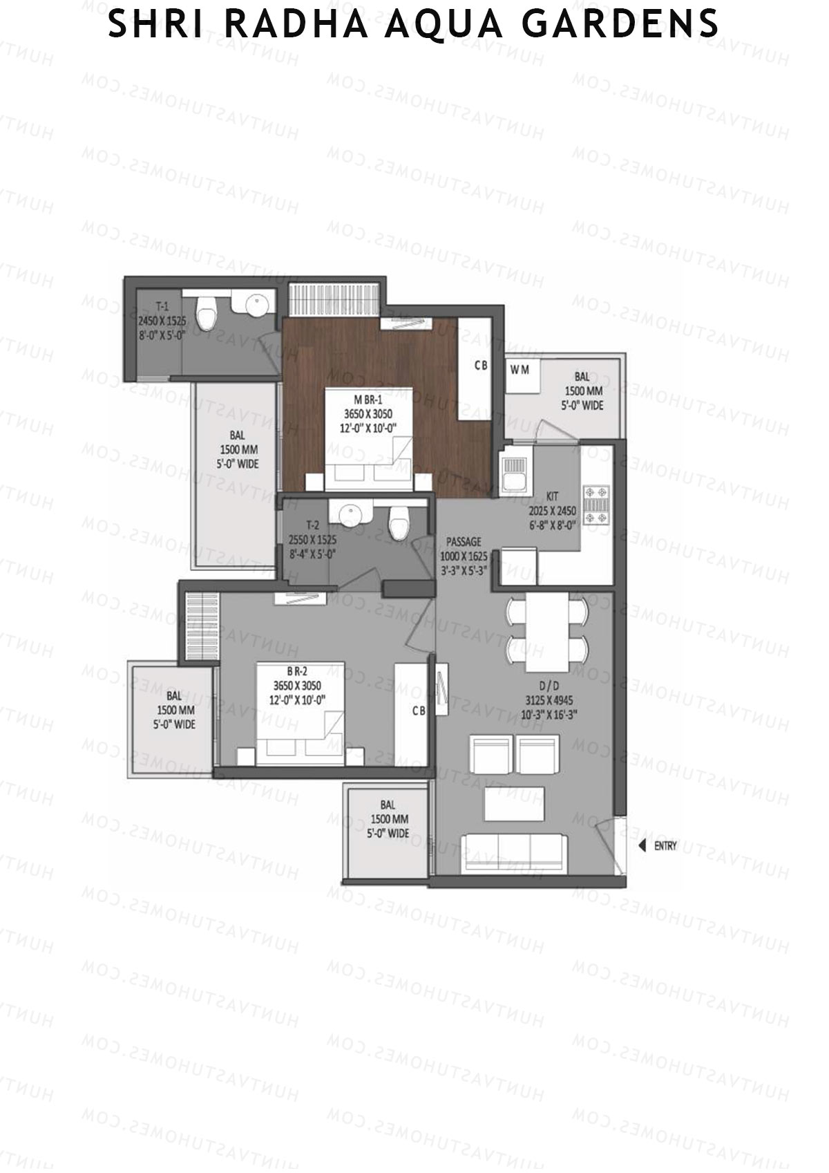 Shri Radha Aqua Gardens South Lake View Unit 4 Floor Plan