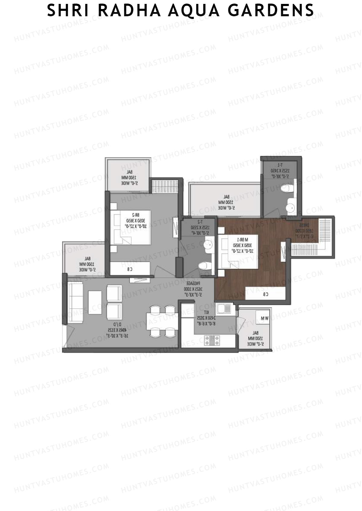 Shri Radha Aqua Gardens South Lake View Unit 7 Floor Plan
