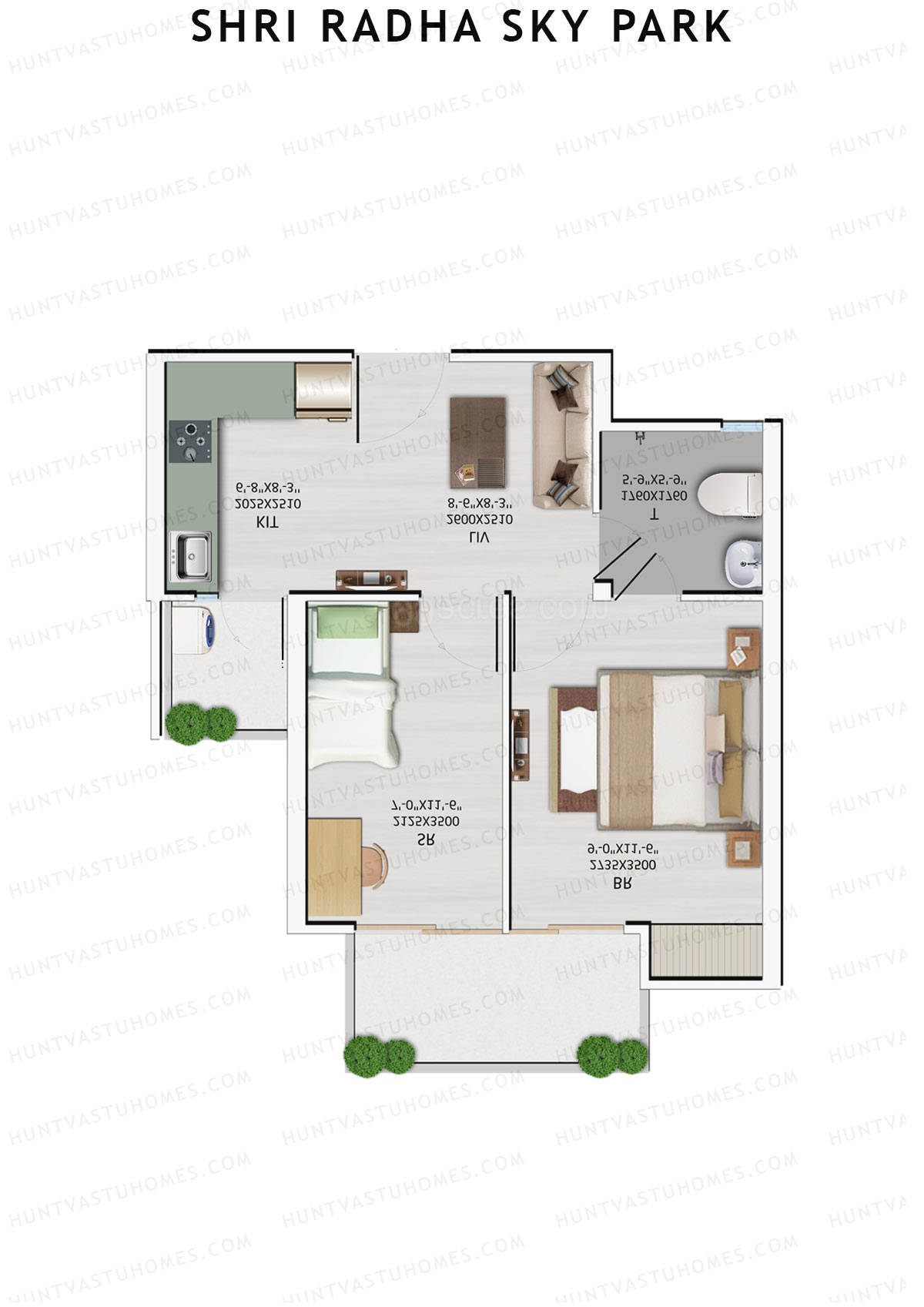 Shri Radha Sky Park Tower A4 Unit 8 (Type 1) Floor Plan