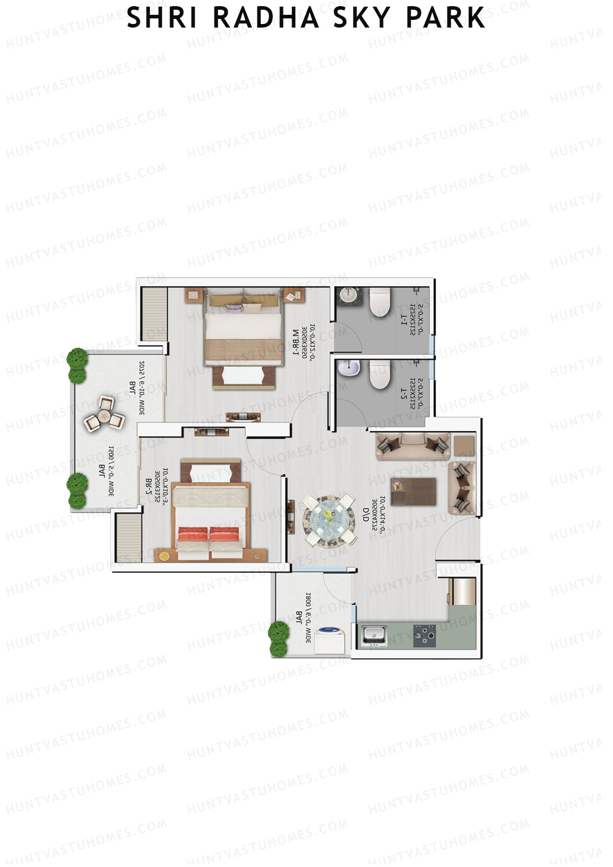 Shri Radha Sky Park Tower A6 Unit 9 (Type 2) Floor Plan