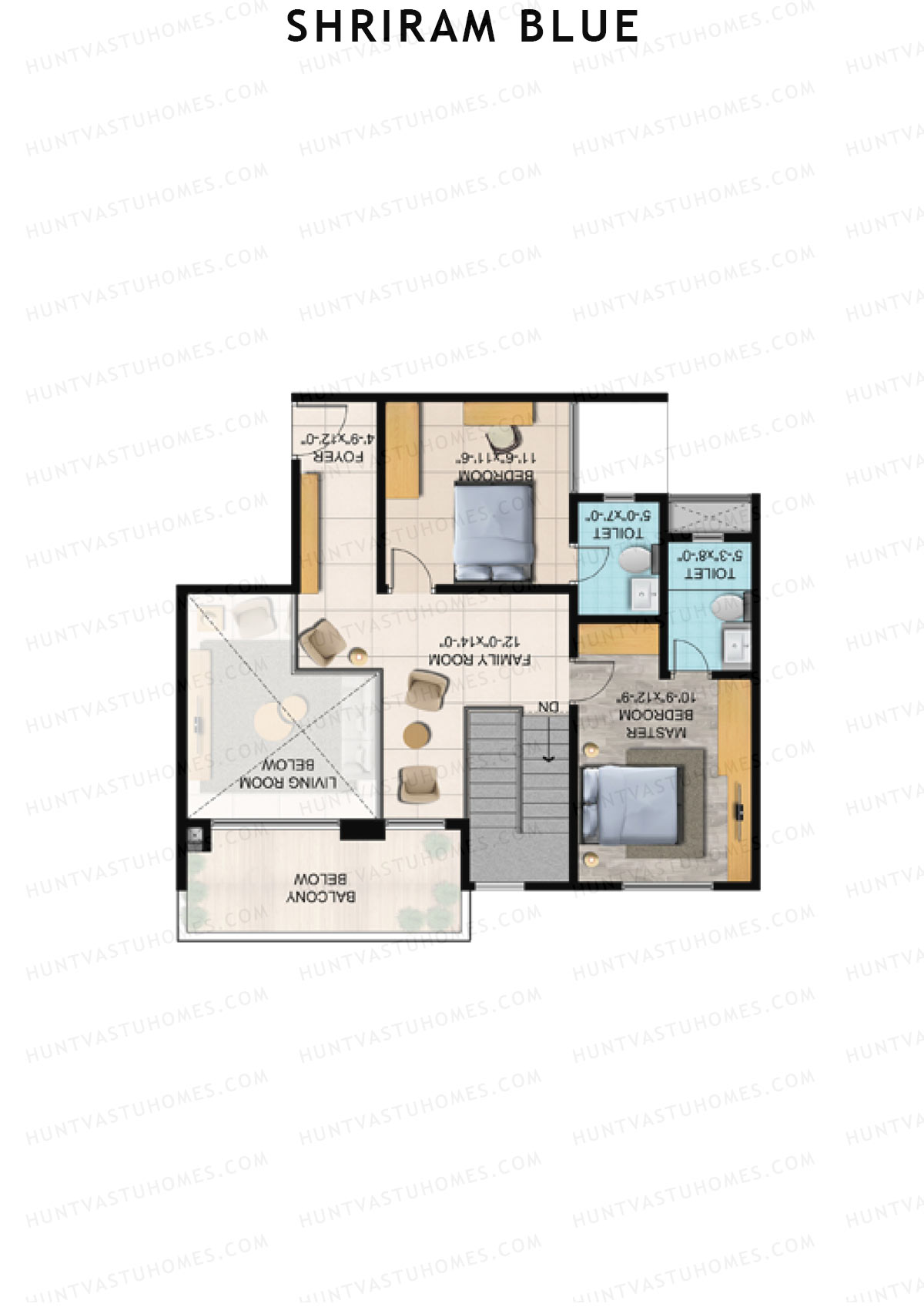 Shriram Blue Tower D Unit 1 (Duplex ) Floor Plan