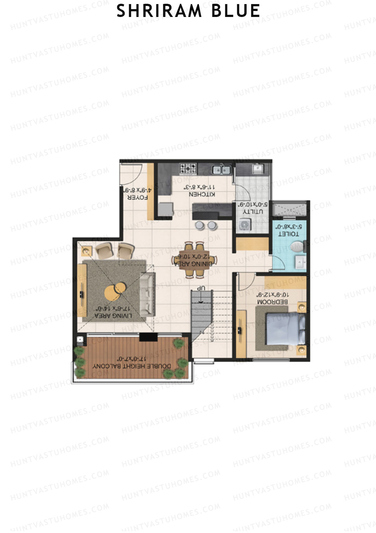 Shriram Blue Tower E Unit 1 (Duplex ) Floor Plan
