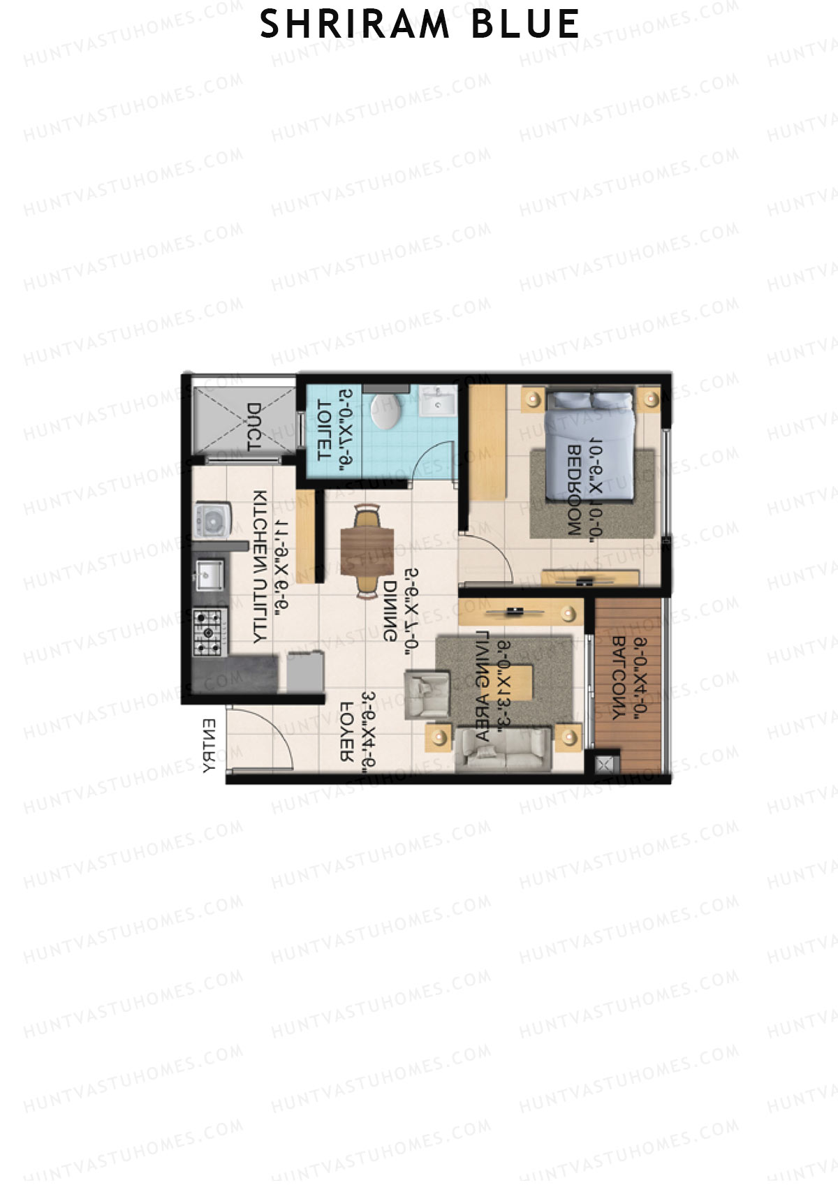 Shriram Blue Tower F Unit 2  Floor Plan