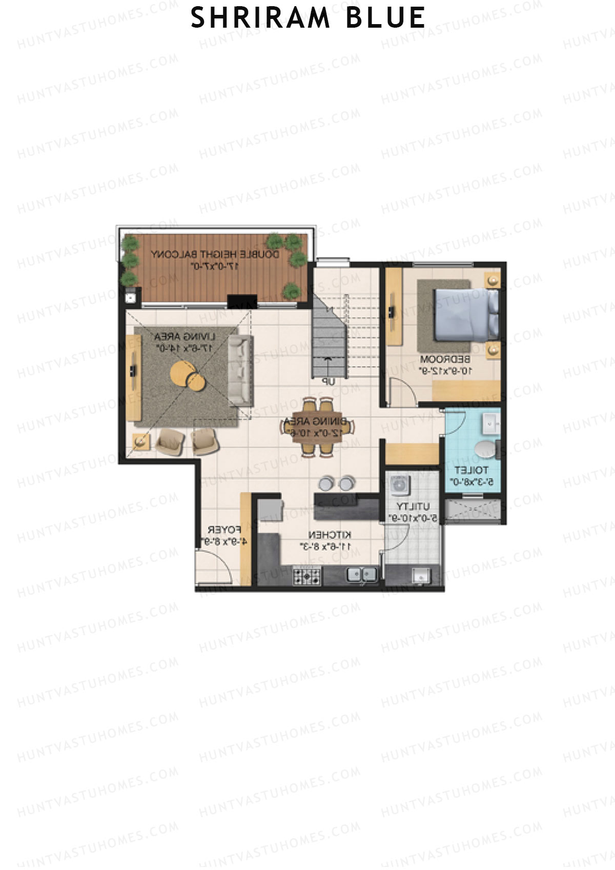 Shriram Blue Tower K Unit 2 (Duplex ) Floor Plan