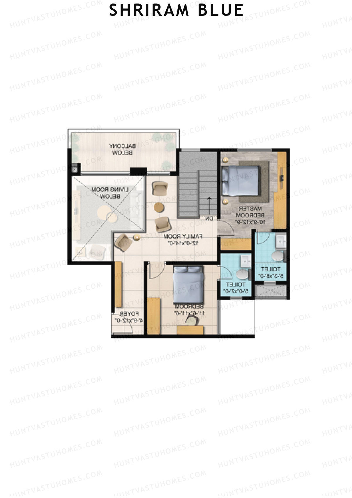 Shriram Blue Tower K Unit 2 (Duplex ) Floor Plan