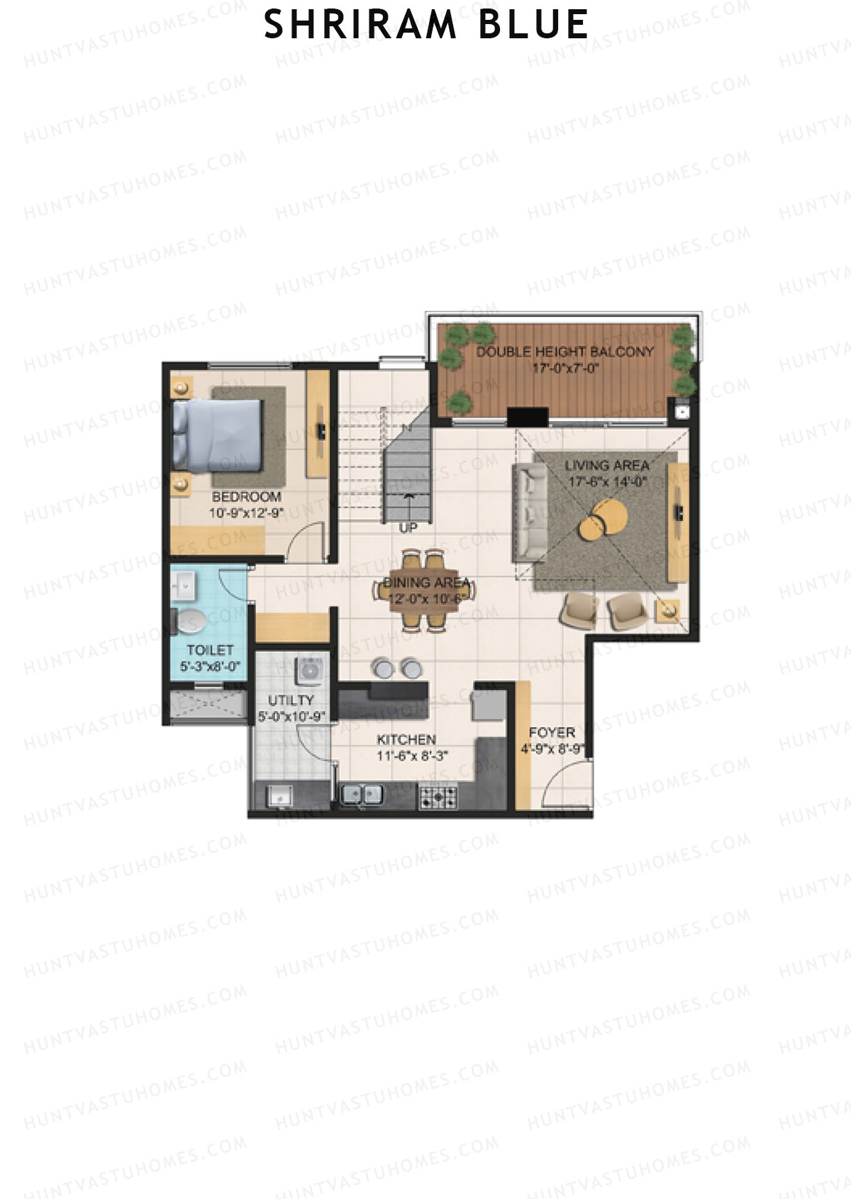 Shriram Blue Tower L Unit 1 (Duplex ) Floor Plan