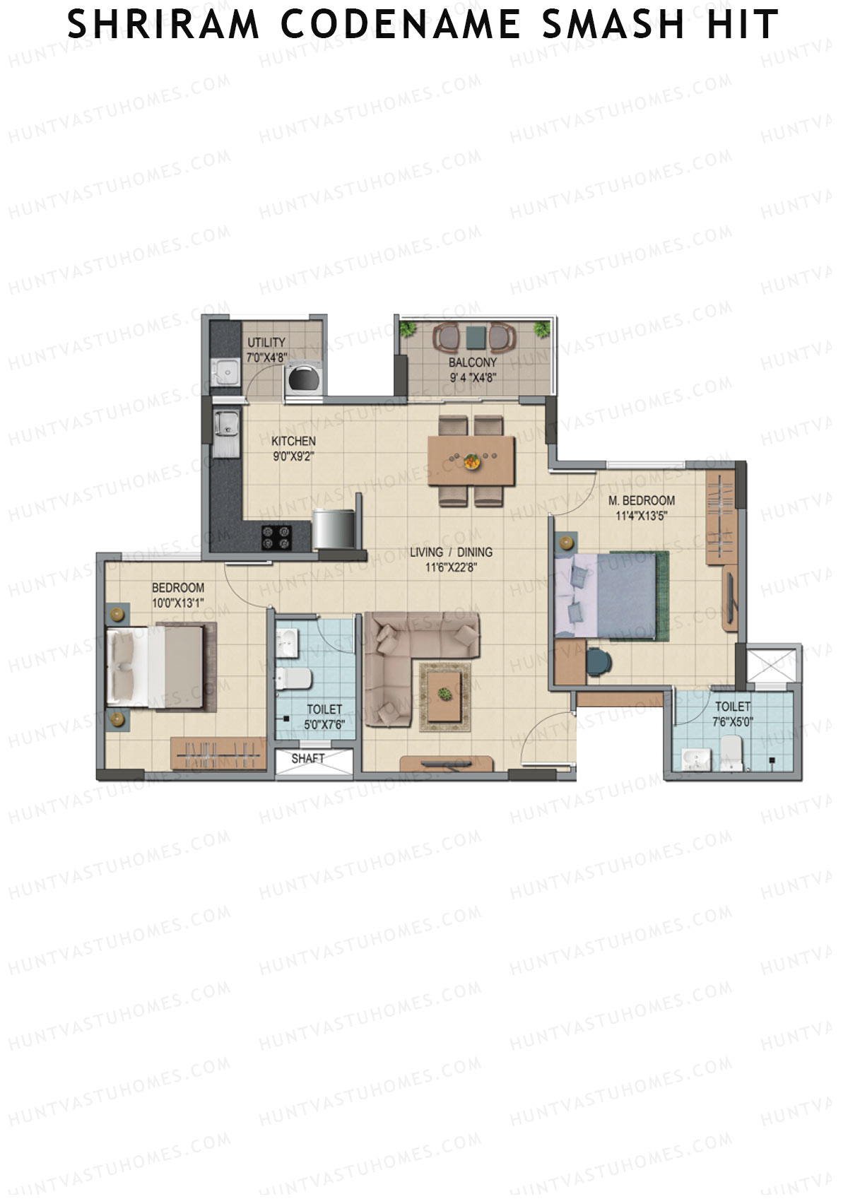 Shriram Codename Smash Hit Tower C Unit 1 Floor Plan