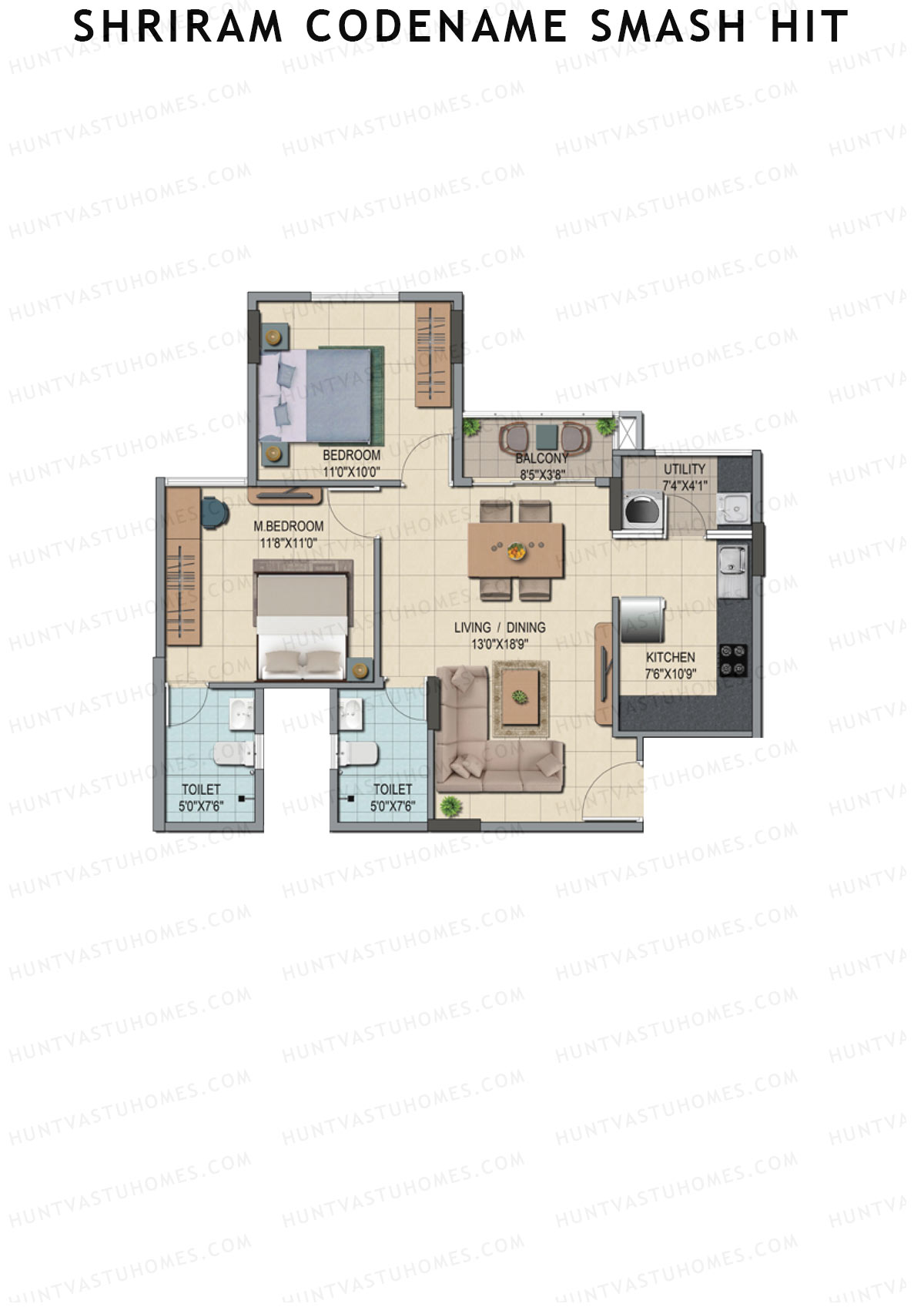 Shriram Codename Smash Hit Tower C Unit 2 Floor Plan