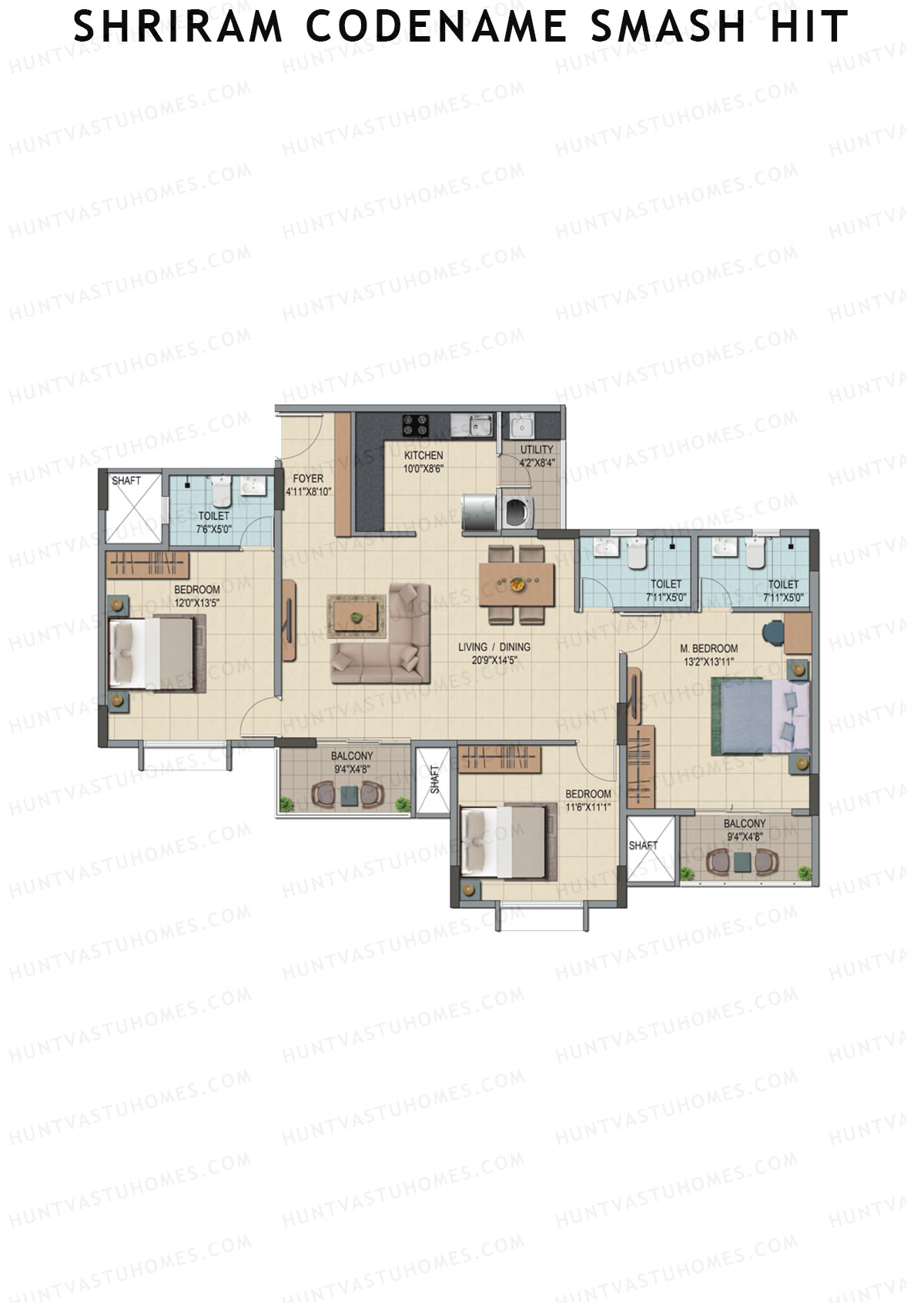 Shriram Codename Smash Hit Tower C Unit 4 Floor Plan