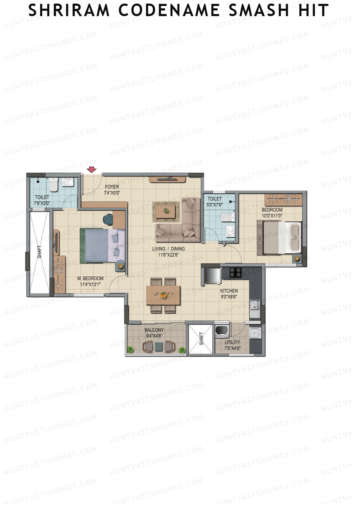 Shriram Codename Smash Hit Tower C Unit 6 Floor Plan