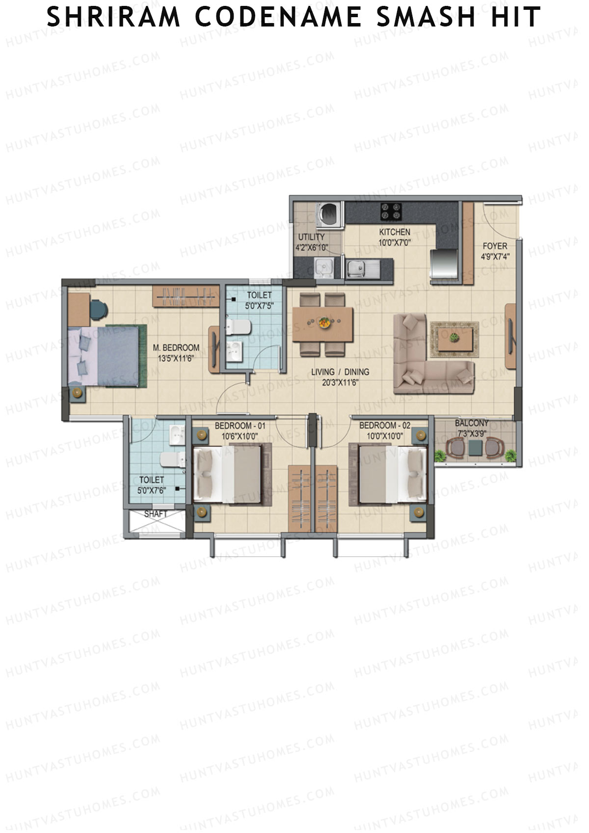 Shriram Codename Smash Hit Tower C Unit 7 Floor Plan
