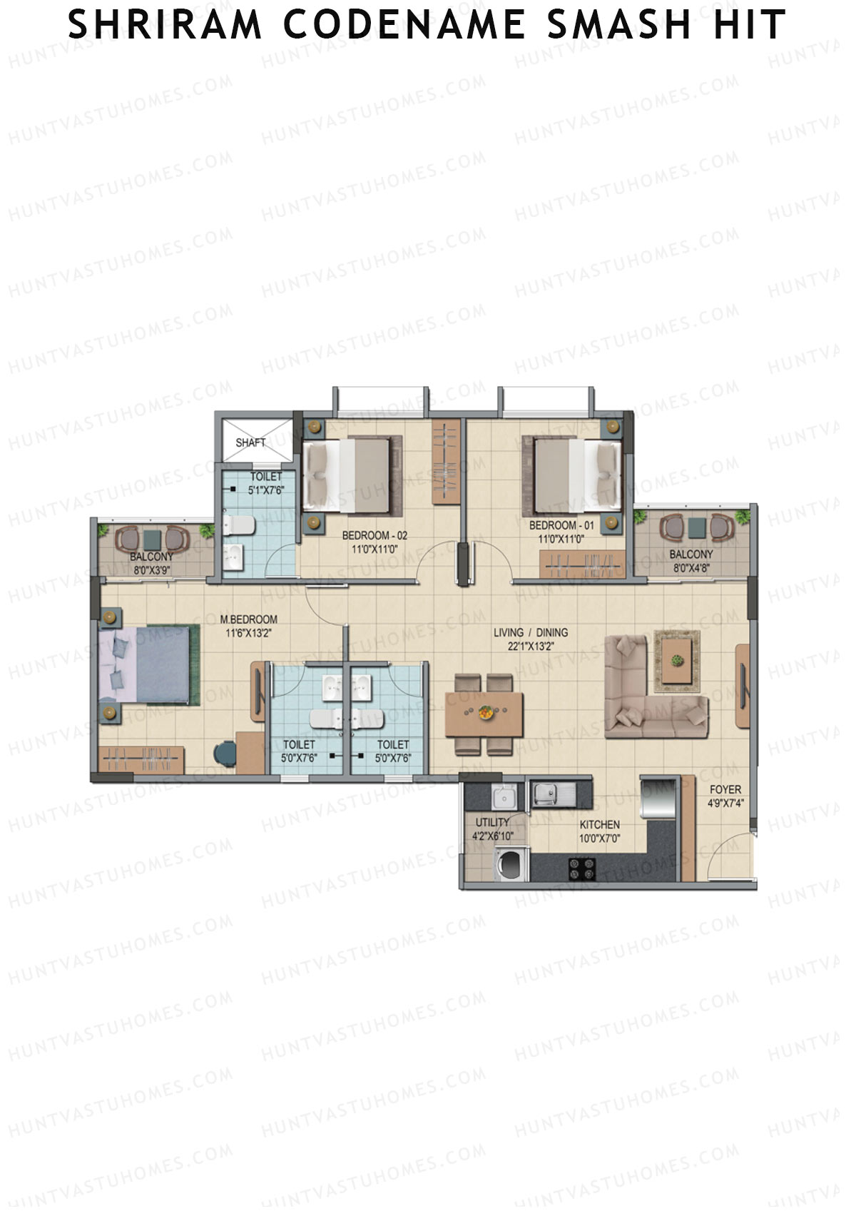Shriram Codename Smash Hit Tower C Unit 8 Floor Plan