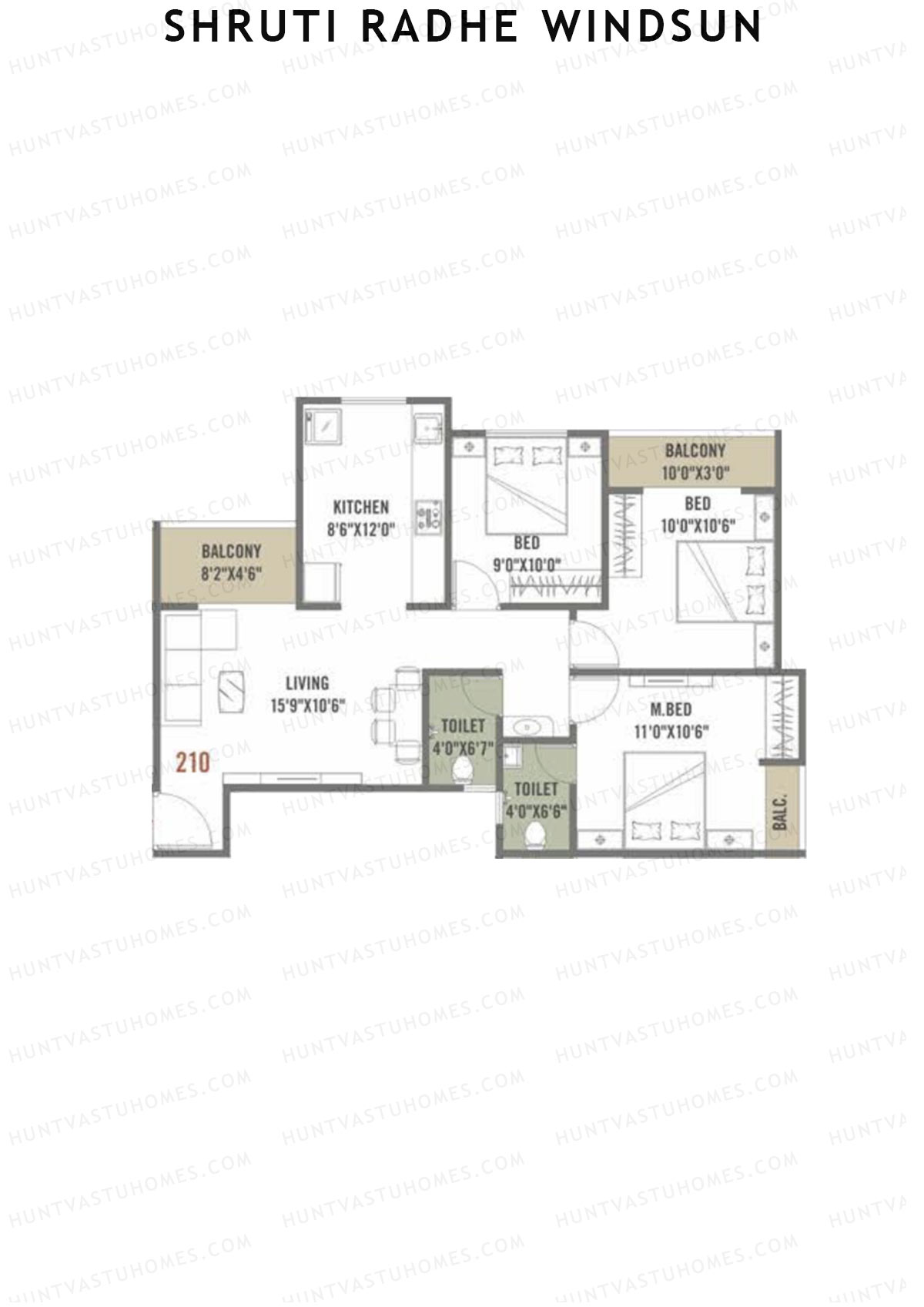 Shruti Radhe Windsun Tower A Unit 10 Floor Plan