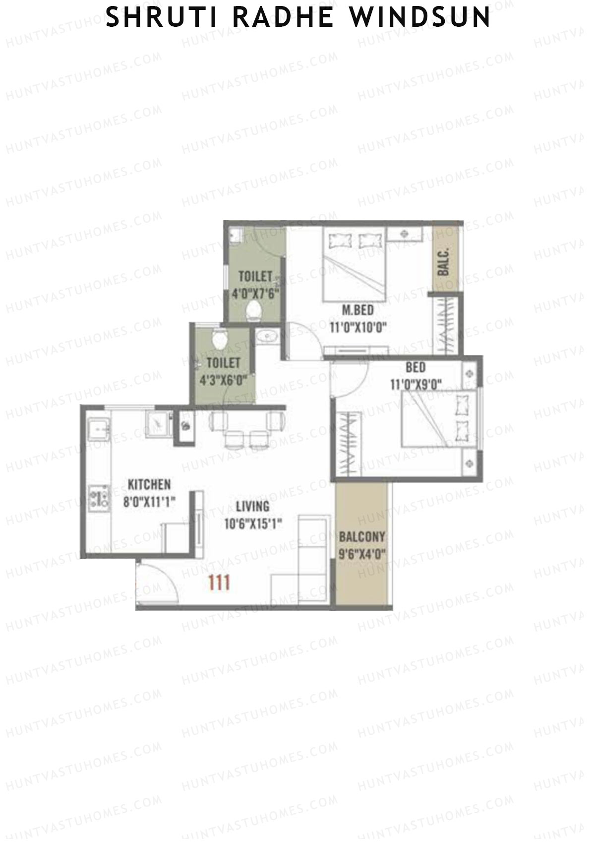Shruti Radhe Windsun Tower A Unit 11 Floor Plan