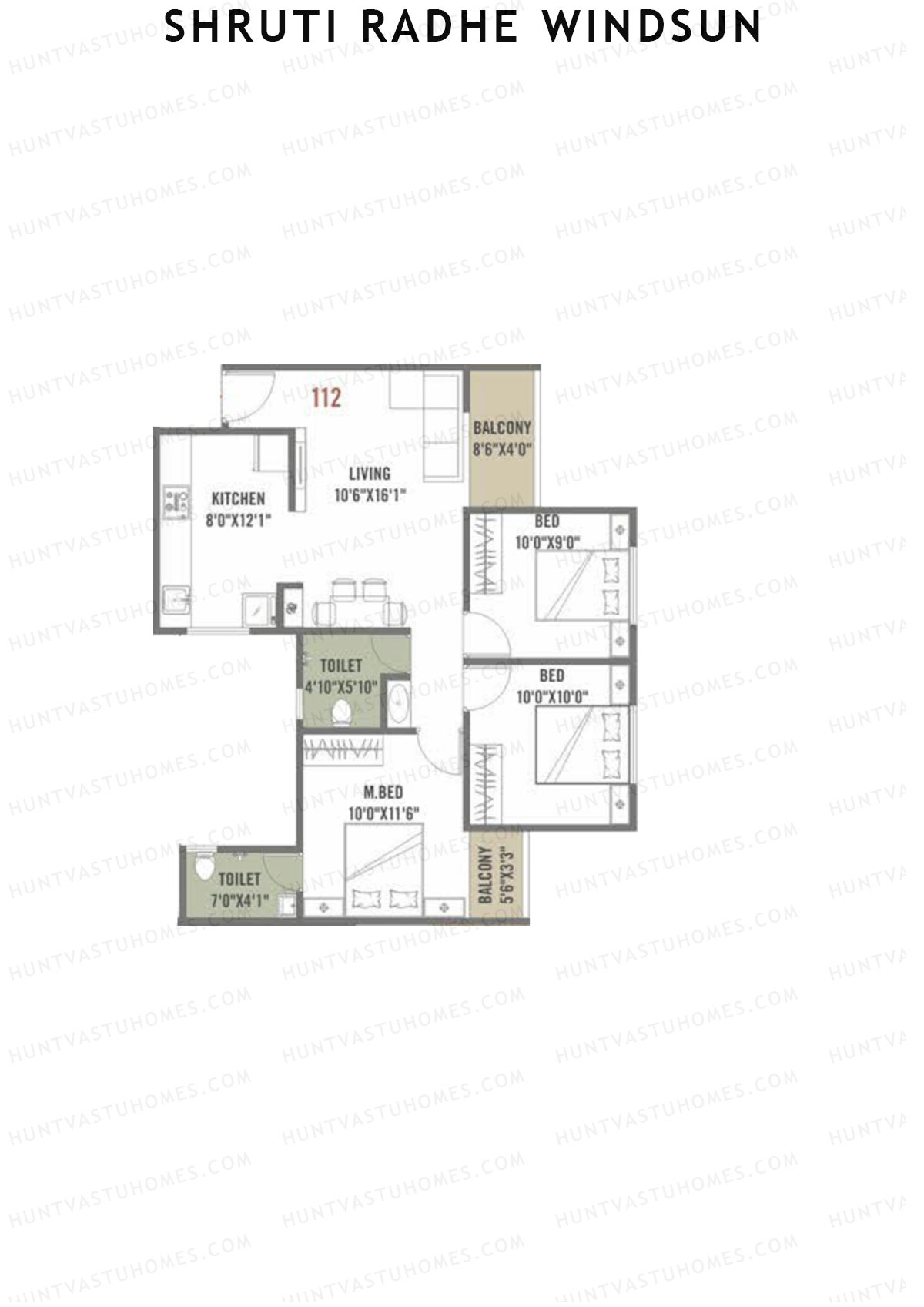 Shruti Radhe Windsun Tower A Unit 12 Floor Plan