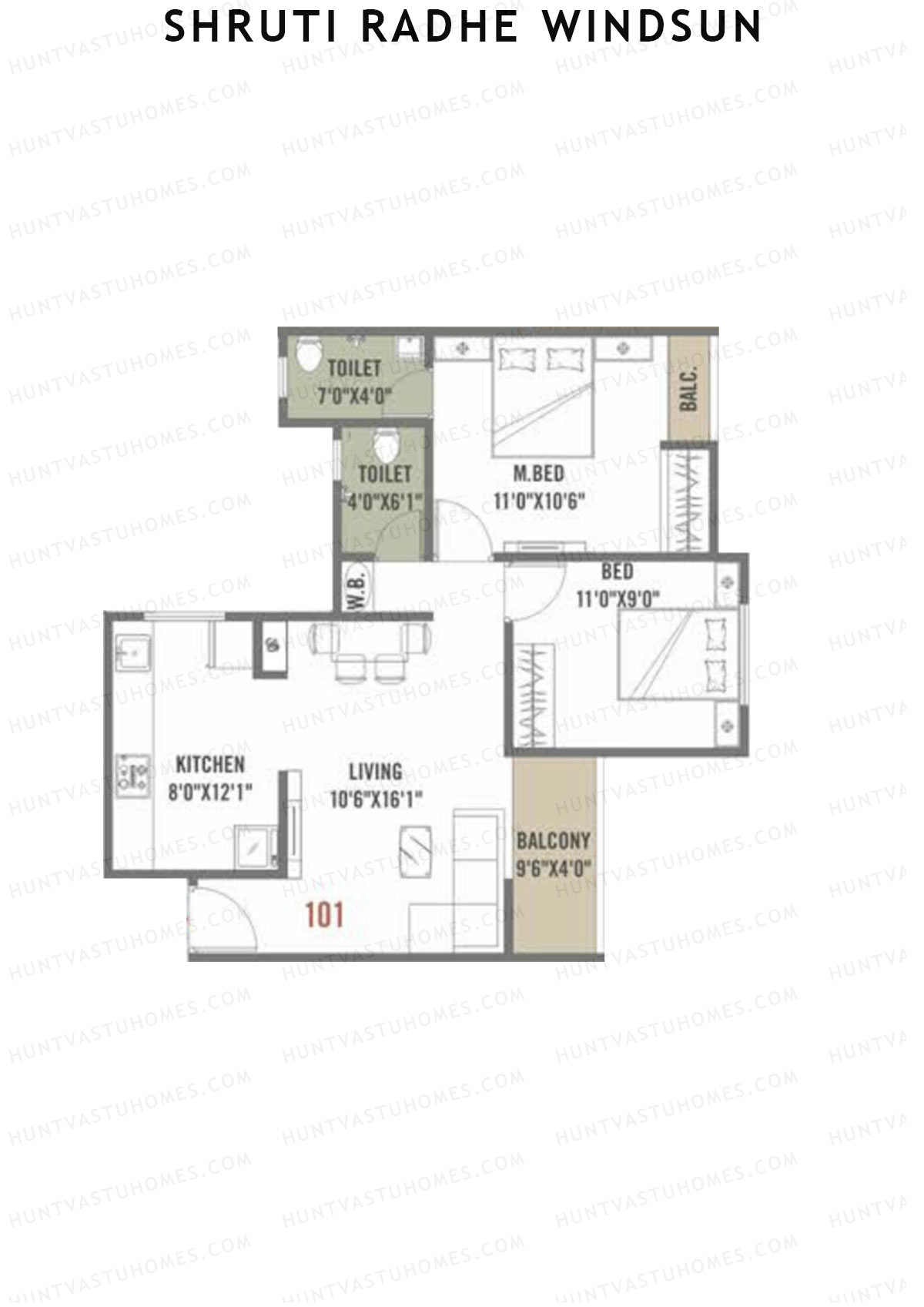 Shruti Radhe Windsun Tower A Unit 1 Floor Plan