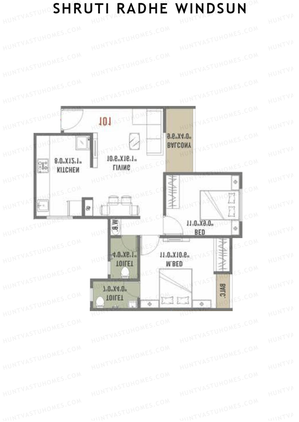 Shruti Radhe Windsun Tower A Unit 2 Floor Plan