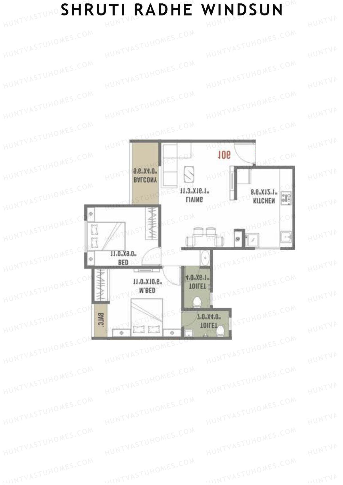 Shruti Radhe Windsun Tower A Unit 5 Floor Plan