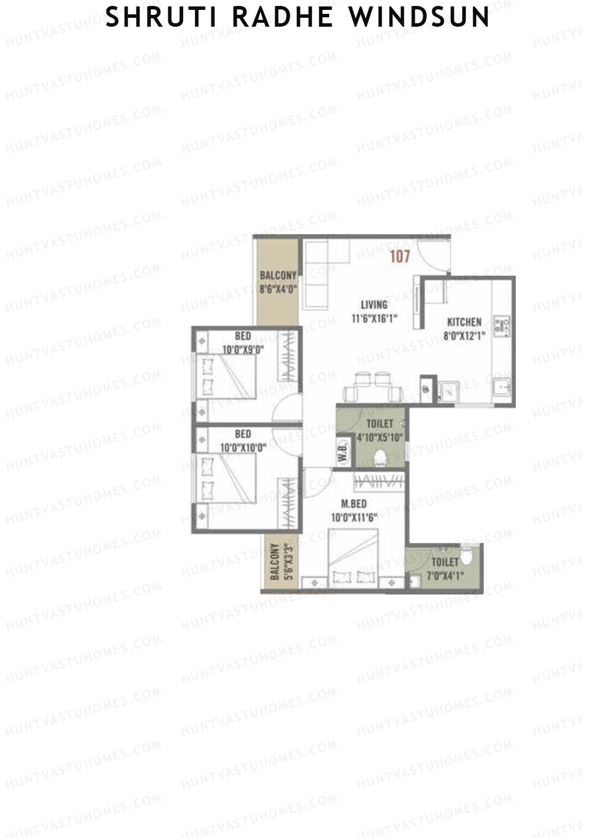 Shruti Radhe Windsun Tower A Unit 7 Floor Plan