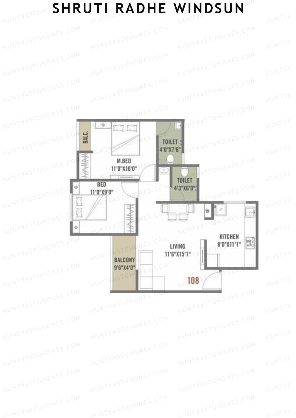 Shruti Radhe Windsun Tower A Unit 8 Floor Plan
