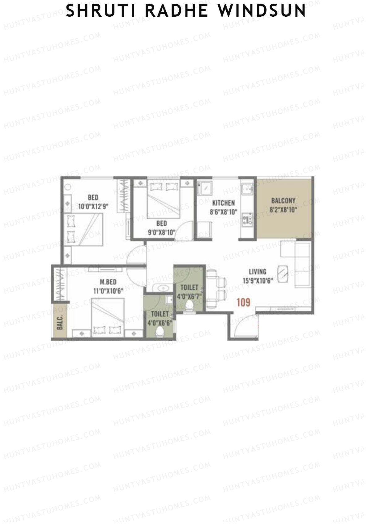 Shruti Radhe Windsun Tower A Unit 9 Floor Plan
