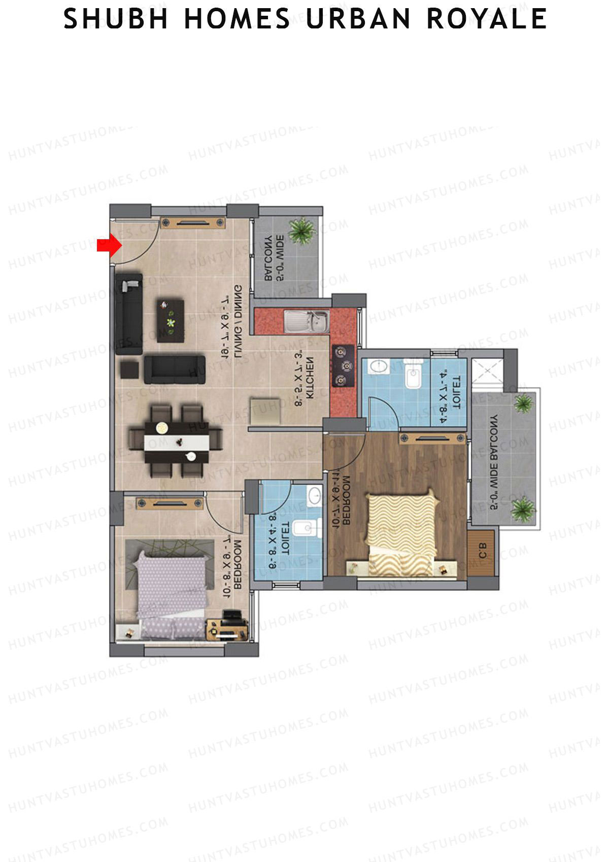Shubh Homes Urban Royale Tower B Unit 8 Floor Plan