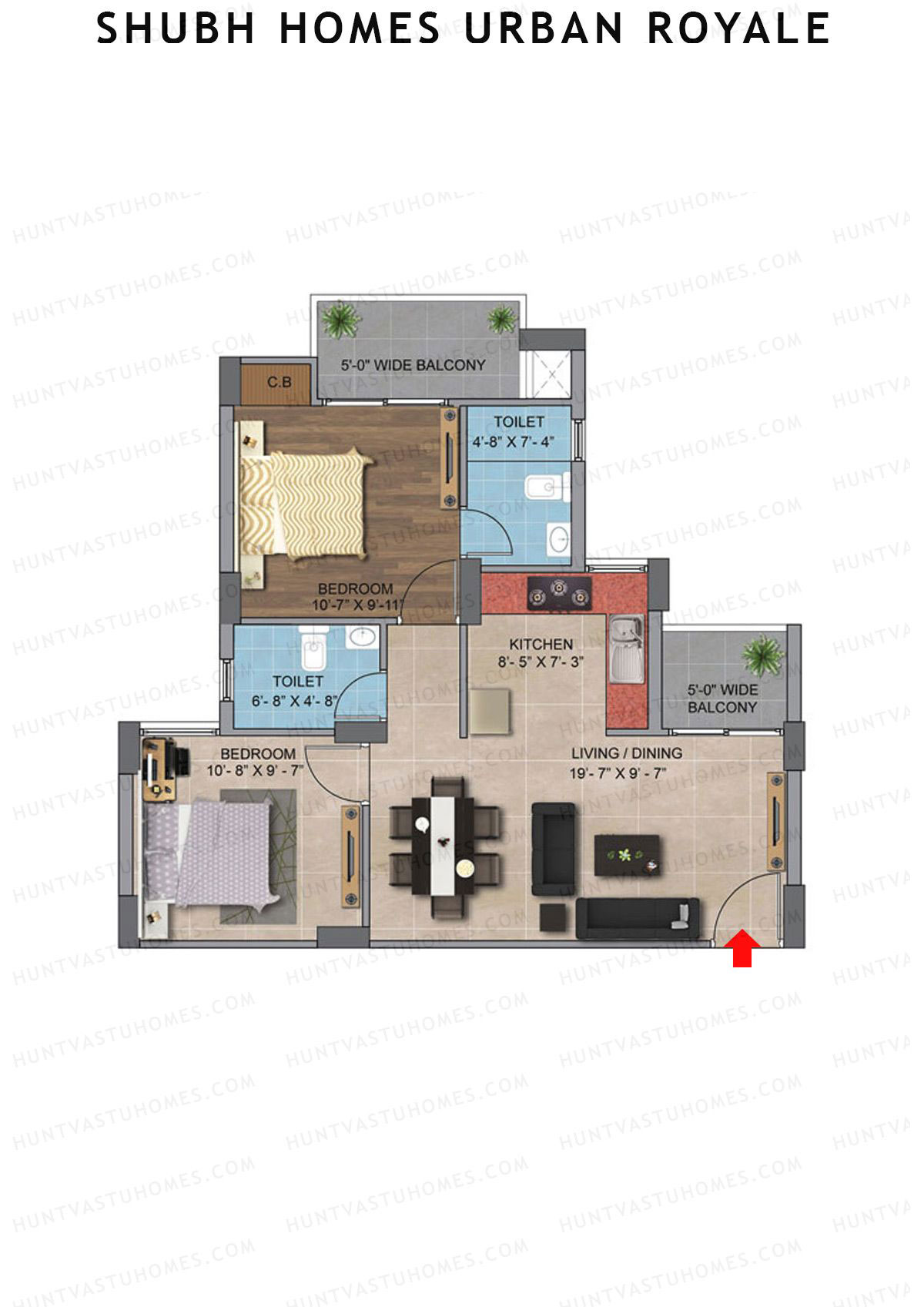 Shubh Homes Urban Royale Tower A Unit 2, 6 Floor Plan
