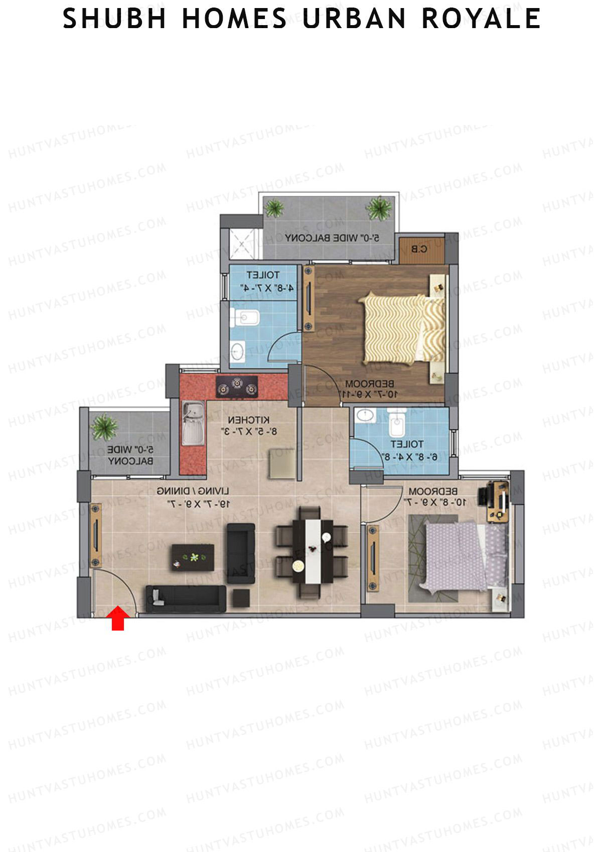 Shubh Homes Urban Royale Tower A Unit 8 Floor Plan