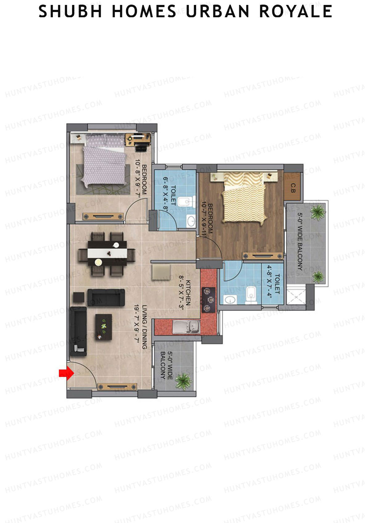 Shubh Homes Urban Royale Tower B Unit 2, 6 Floor Plan