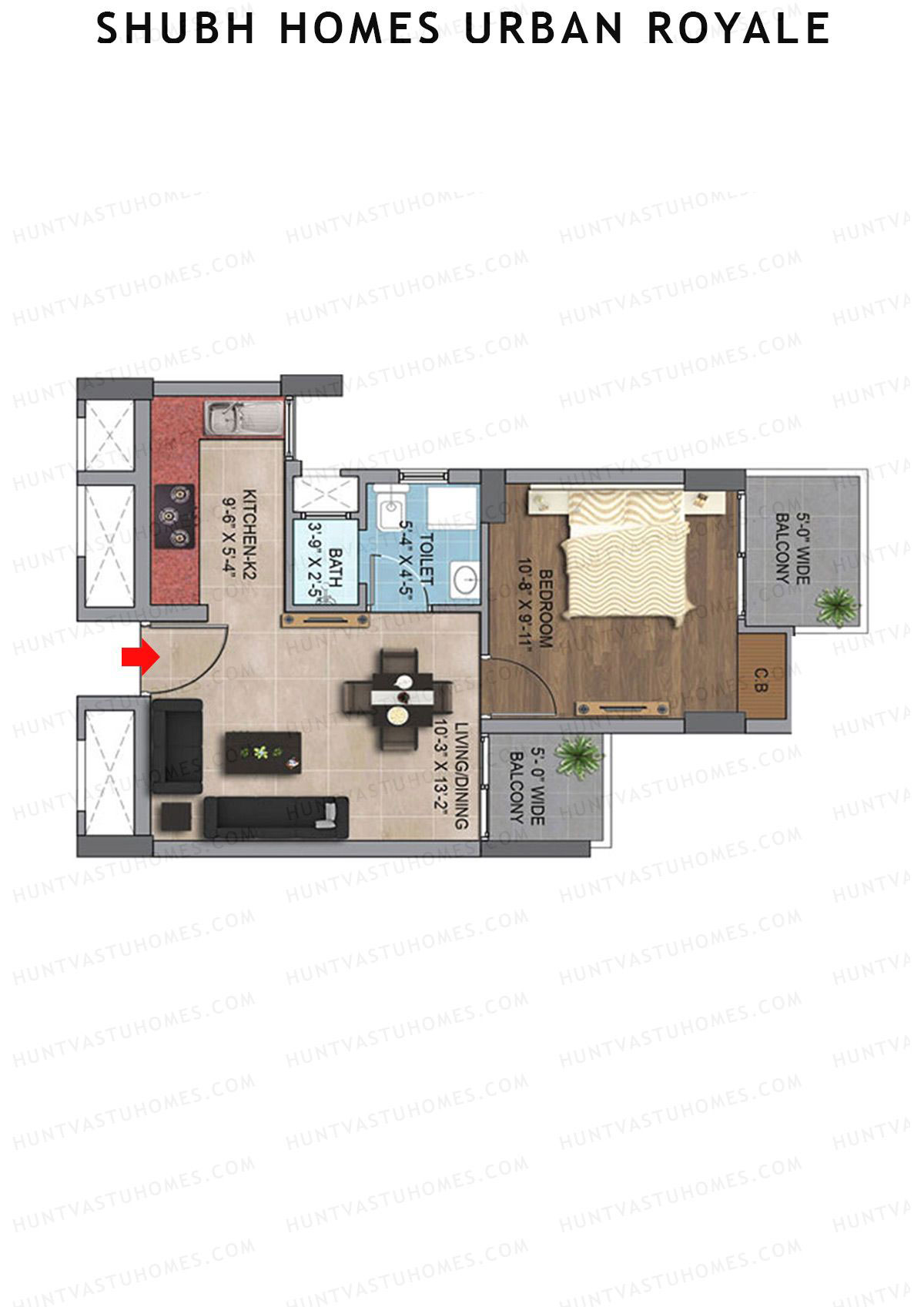 Shubh Homes Urban Royale Tower B Unit 4 Floor Plan