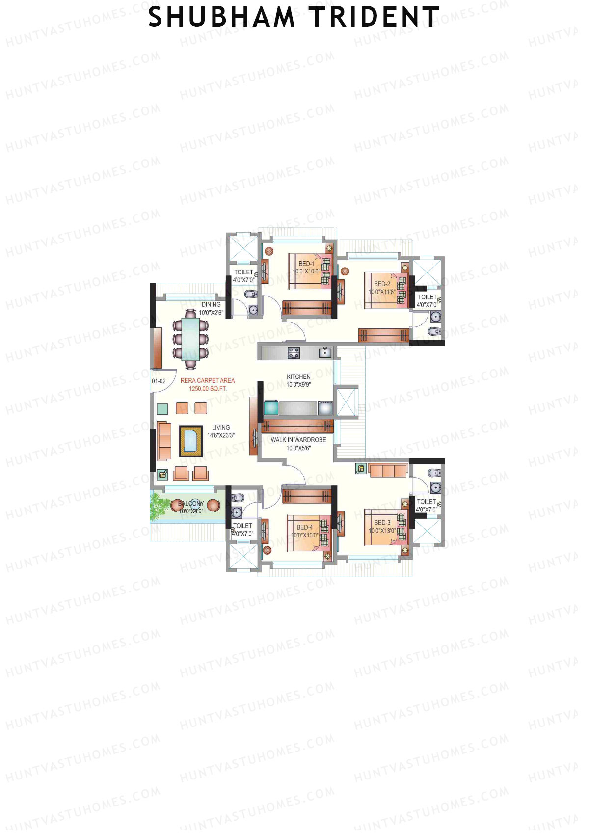 Shubham Trident Tower A Unit 1&2 Floor Plan