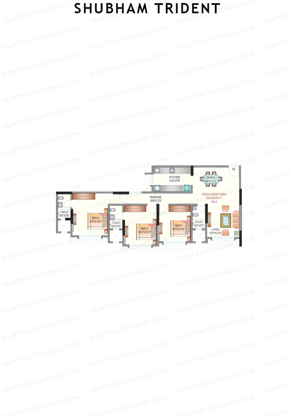 Shubham Trident Tower A Unit 3 Floor Plan