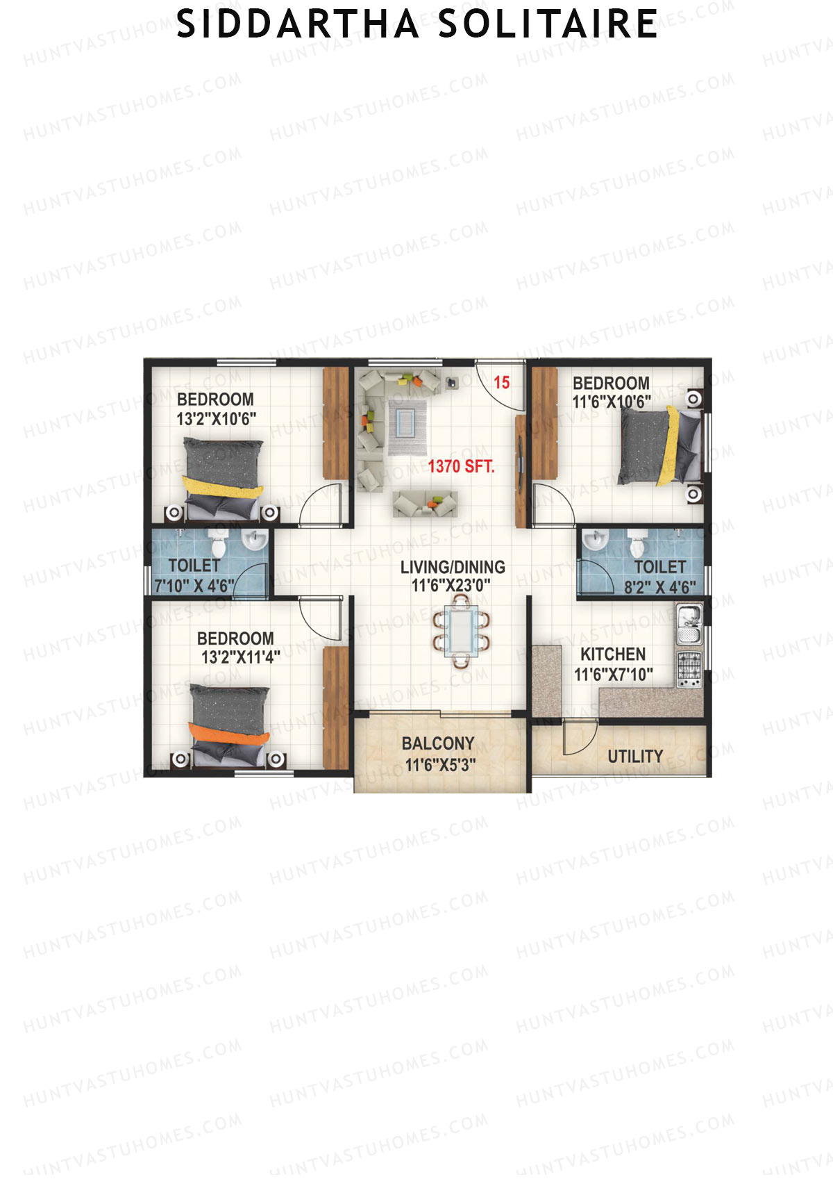 Siddartha Solitaire Block A Unit 15 Floor Plan