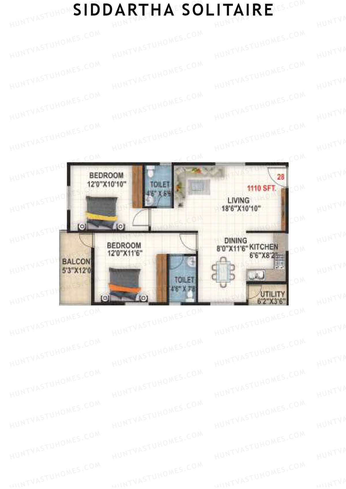 Siddartha Solitaire Block A Unit 28 Floor Plan