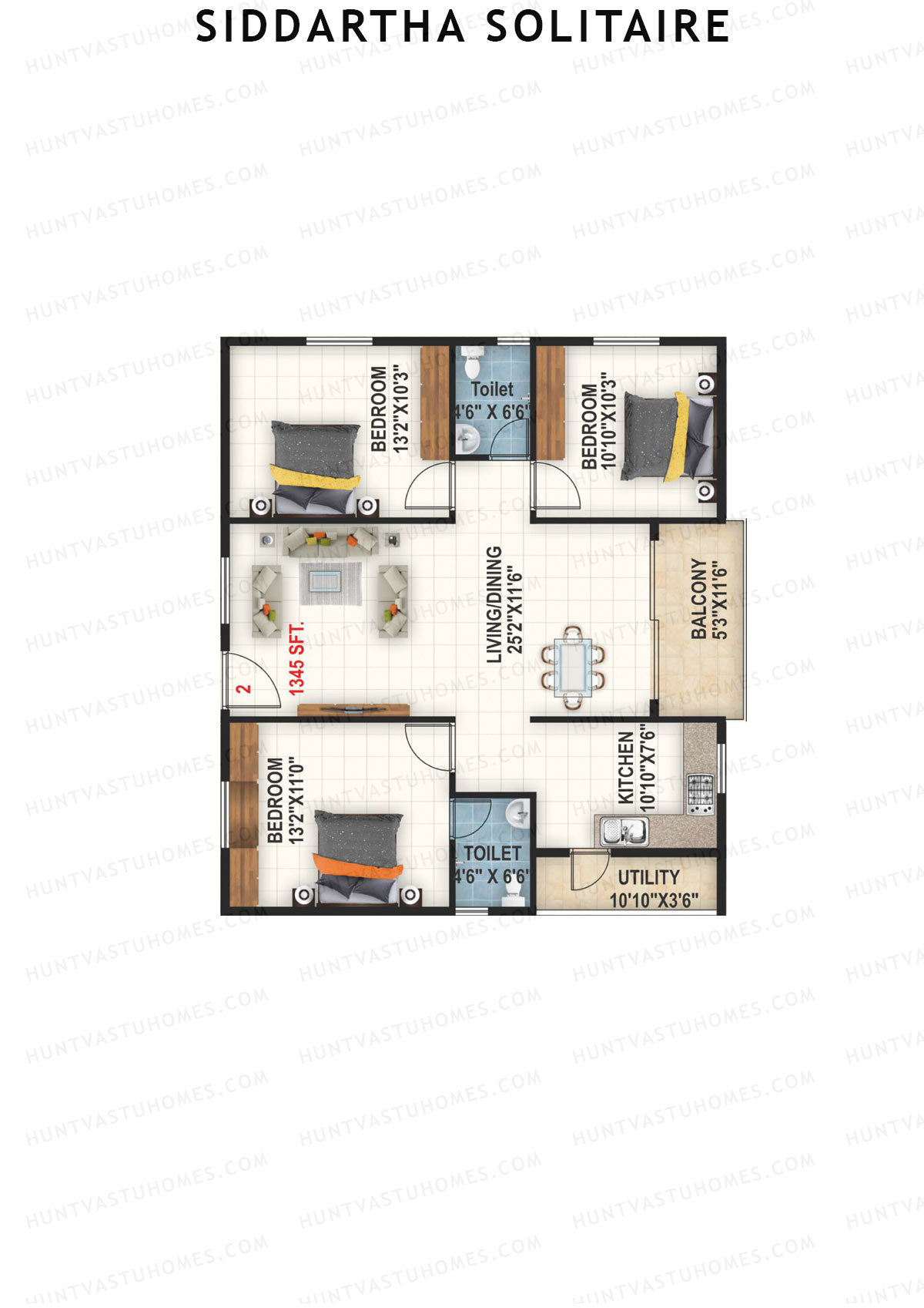 Siddartha Solitaire Block A Unit 2 Floor Plan