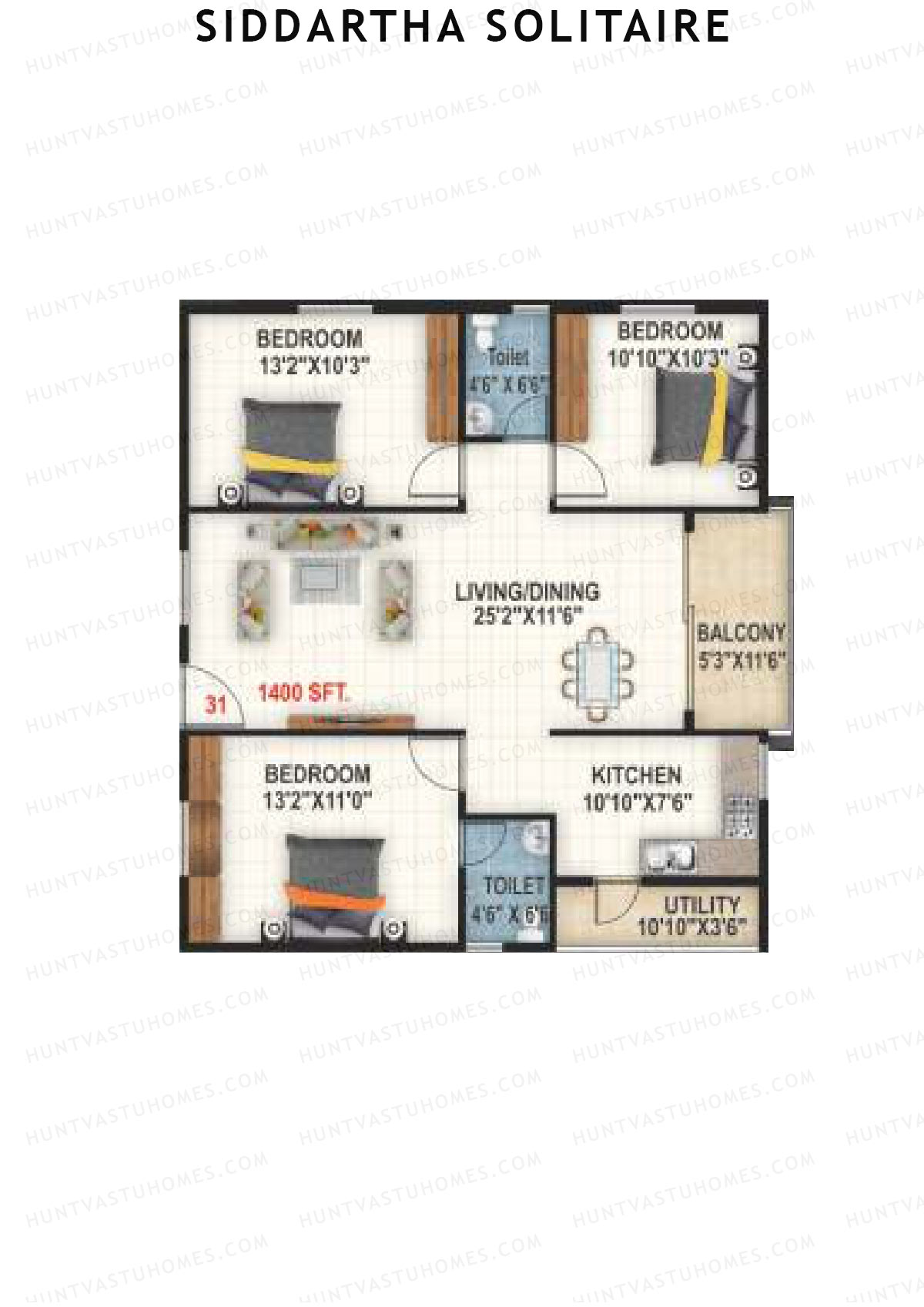 Siddartha Solitaire Block A Unit 31 Floor Plan